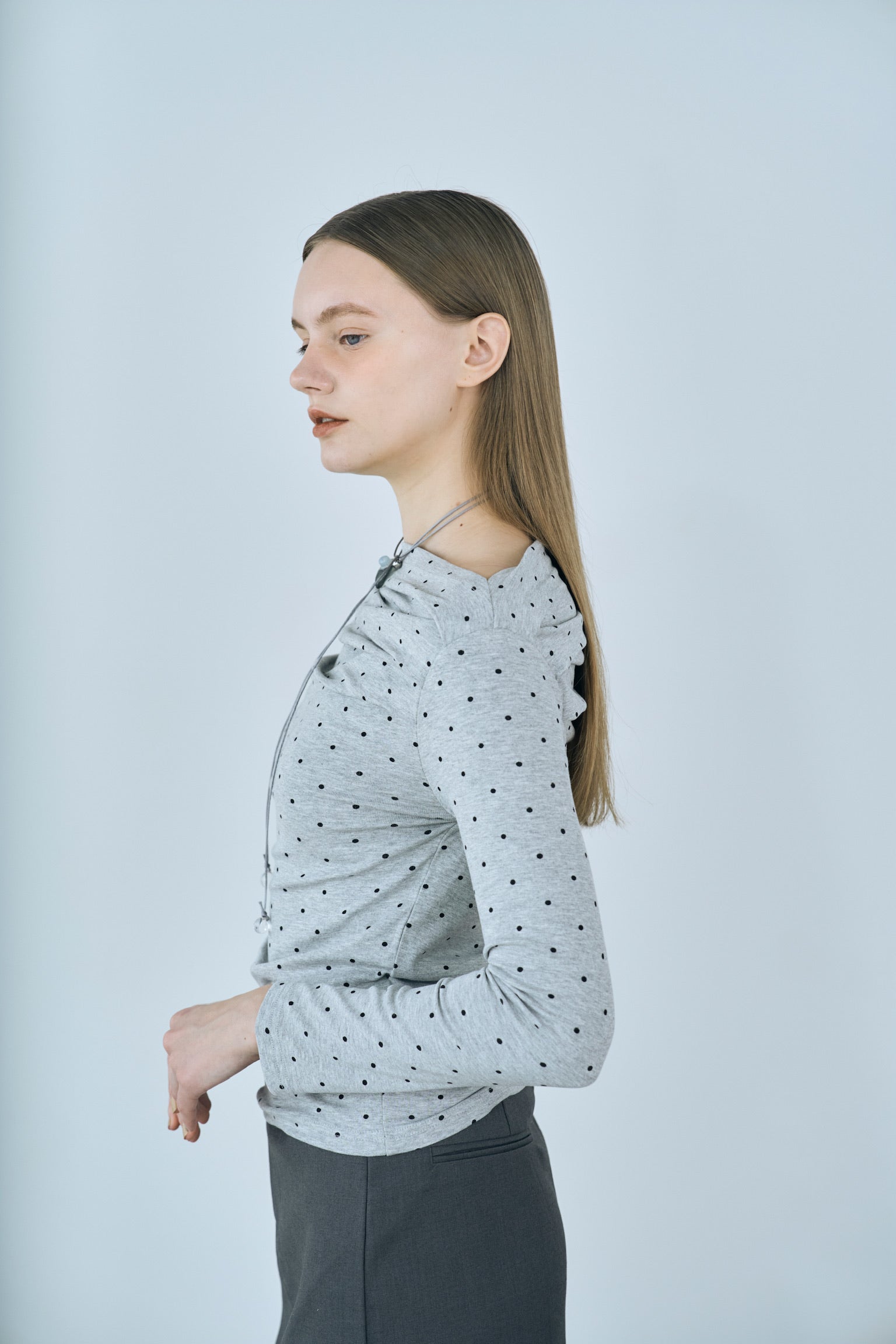 dot off shoulder tops