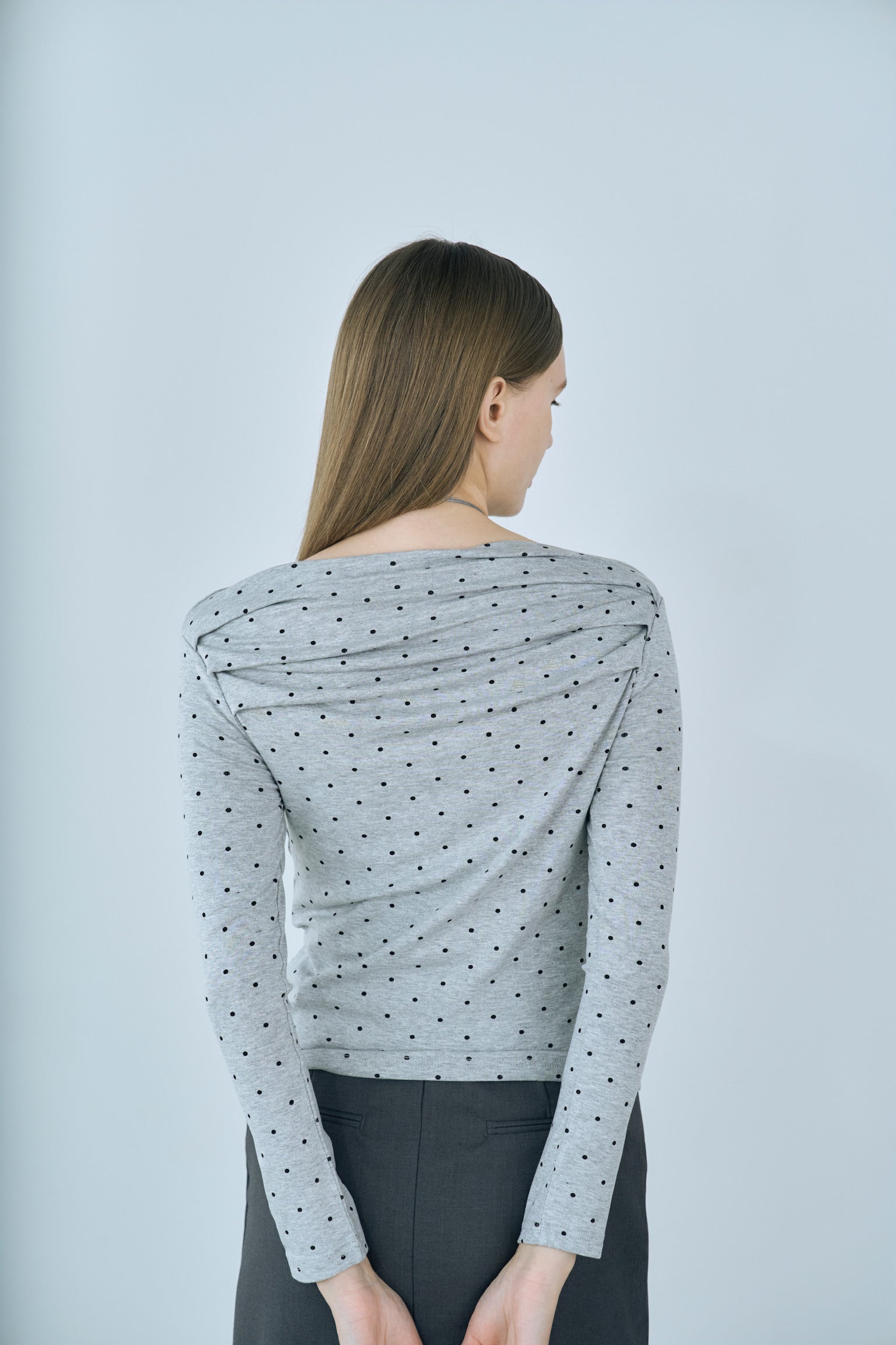 dot off shoulder tops