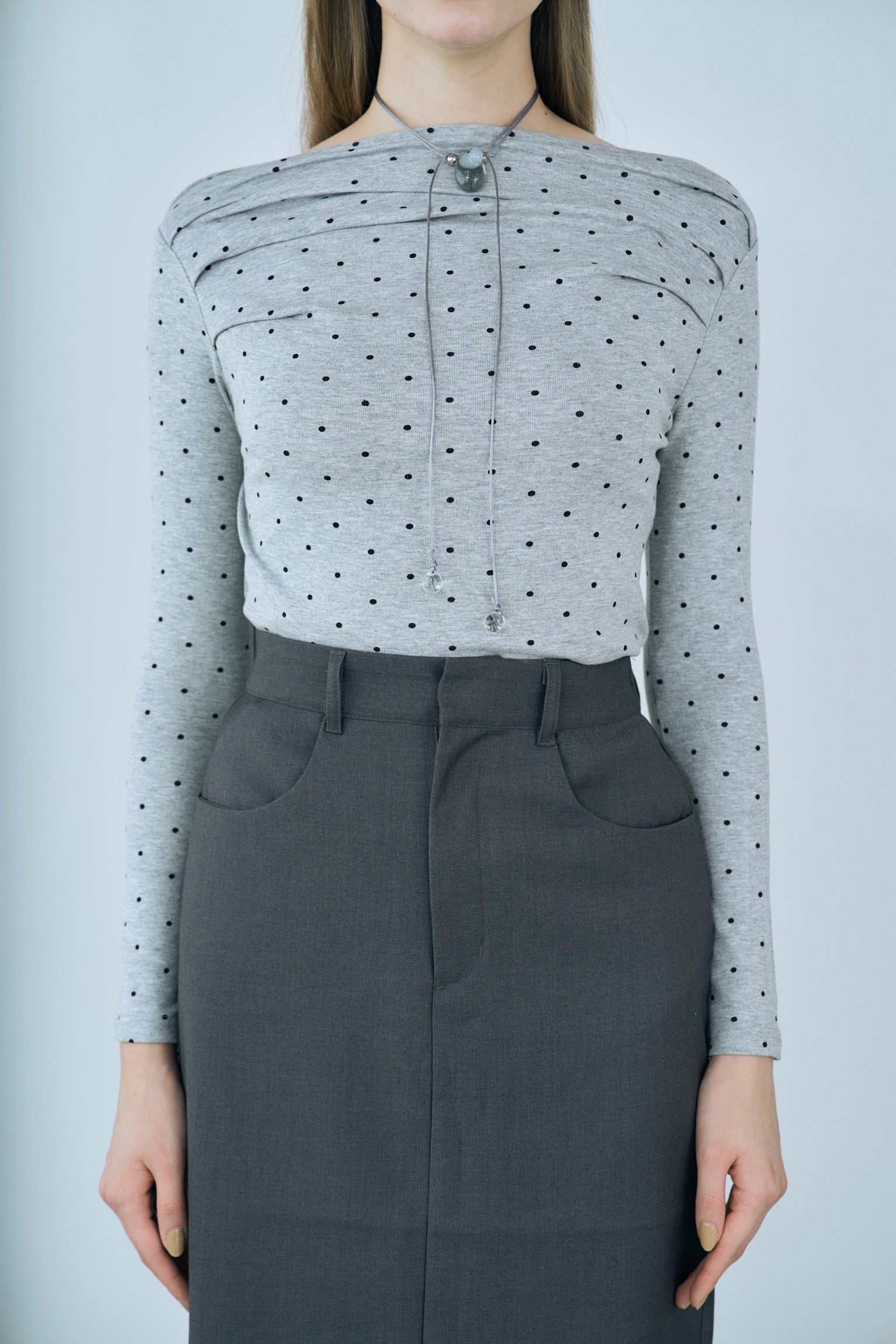 dot off shoulder tops