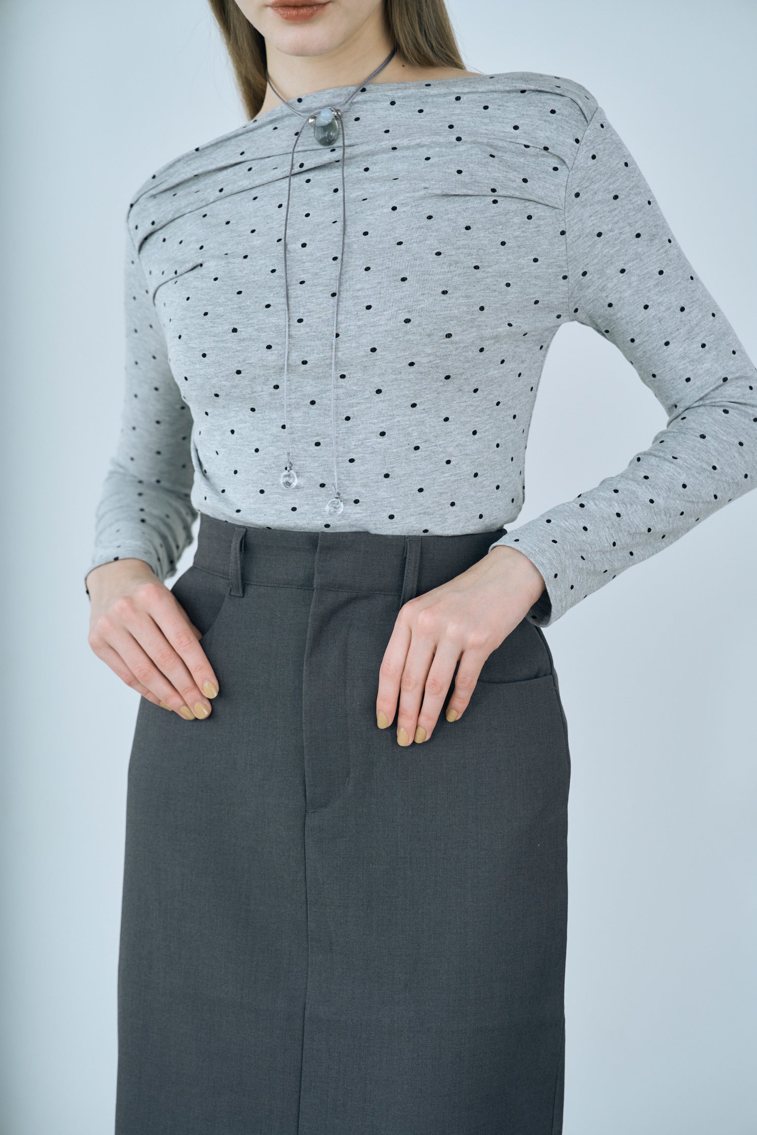 dot off shoulder tops