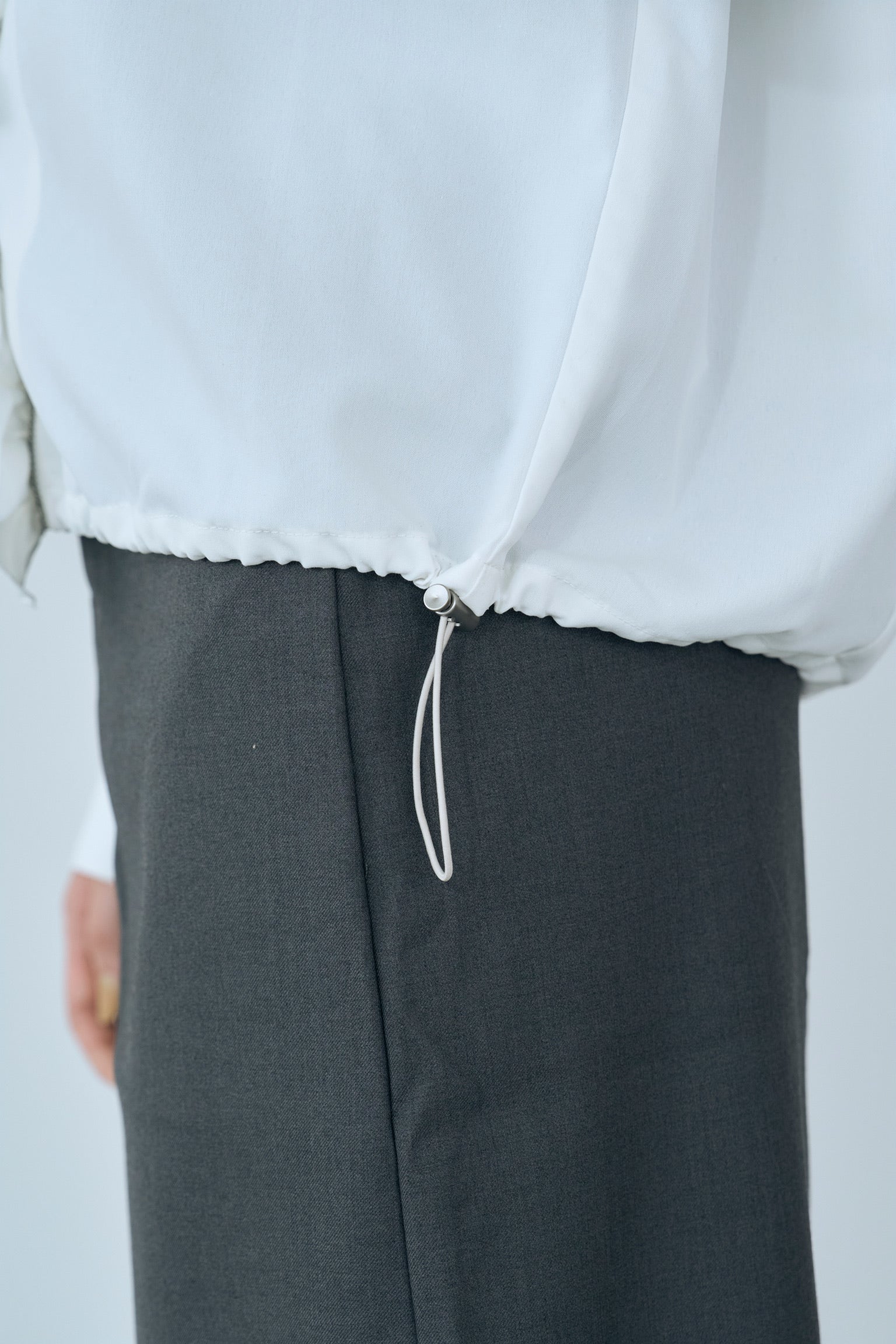 drawstring frill hoodie