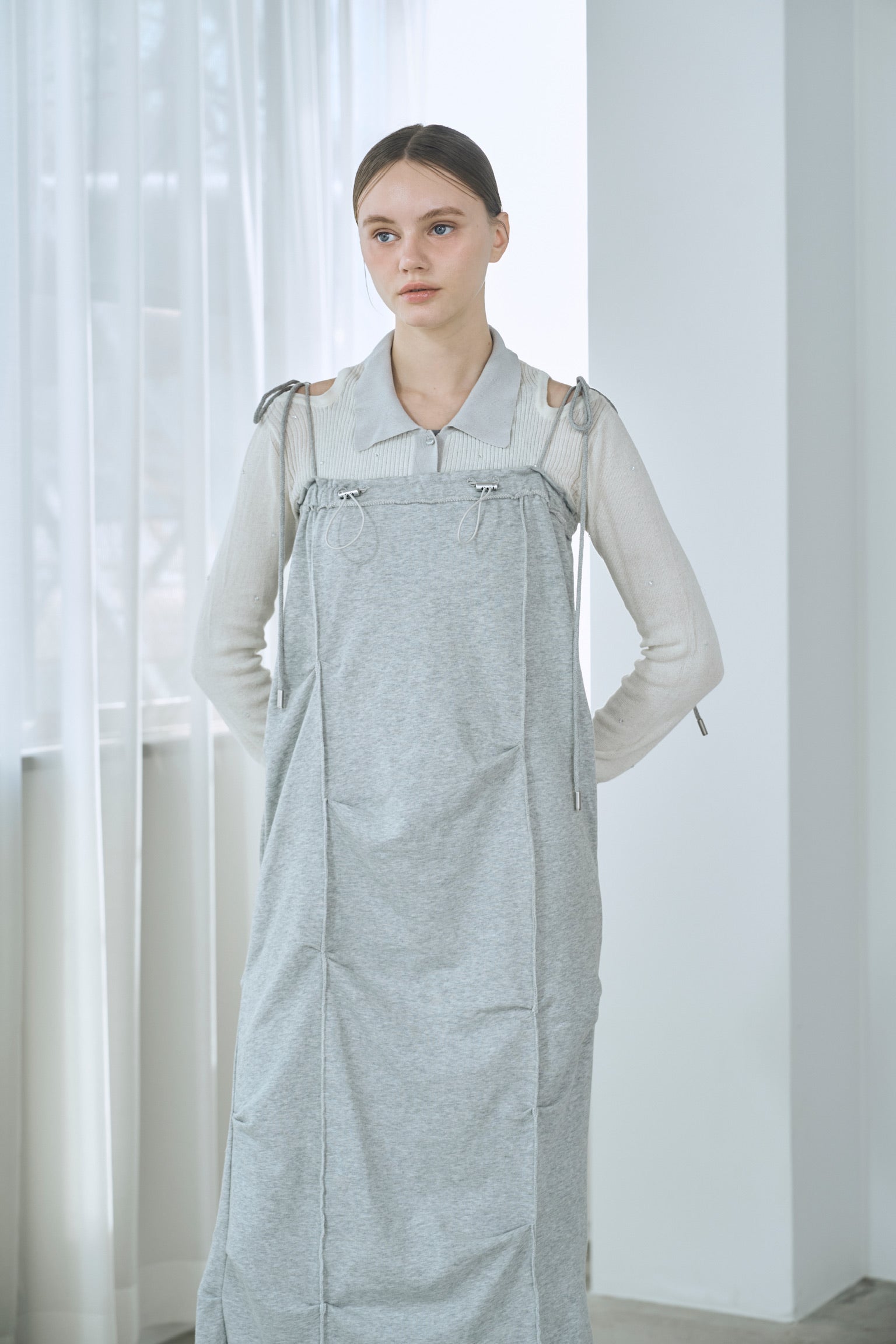 sweat ribbon jumper skirt