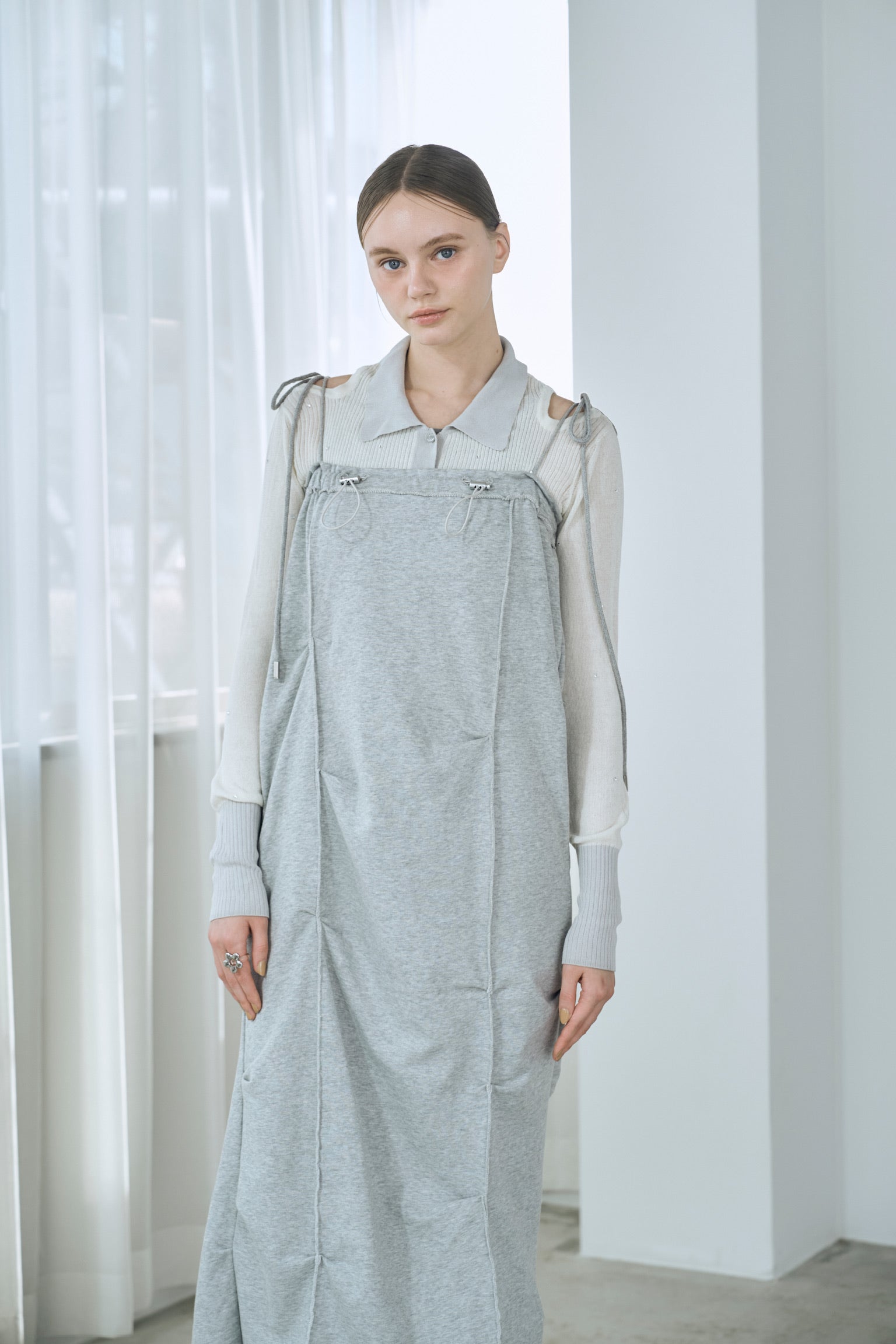 sweat ribbon jumper skirt