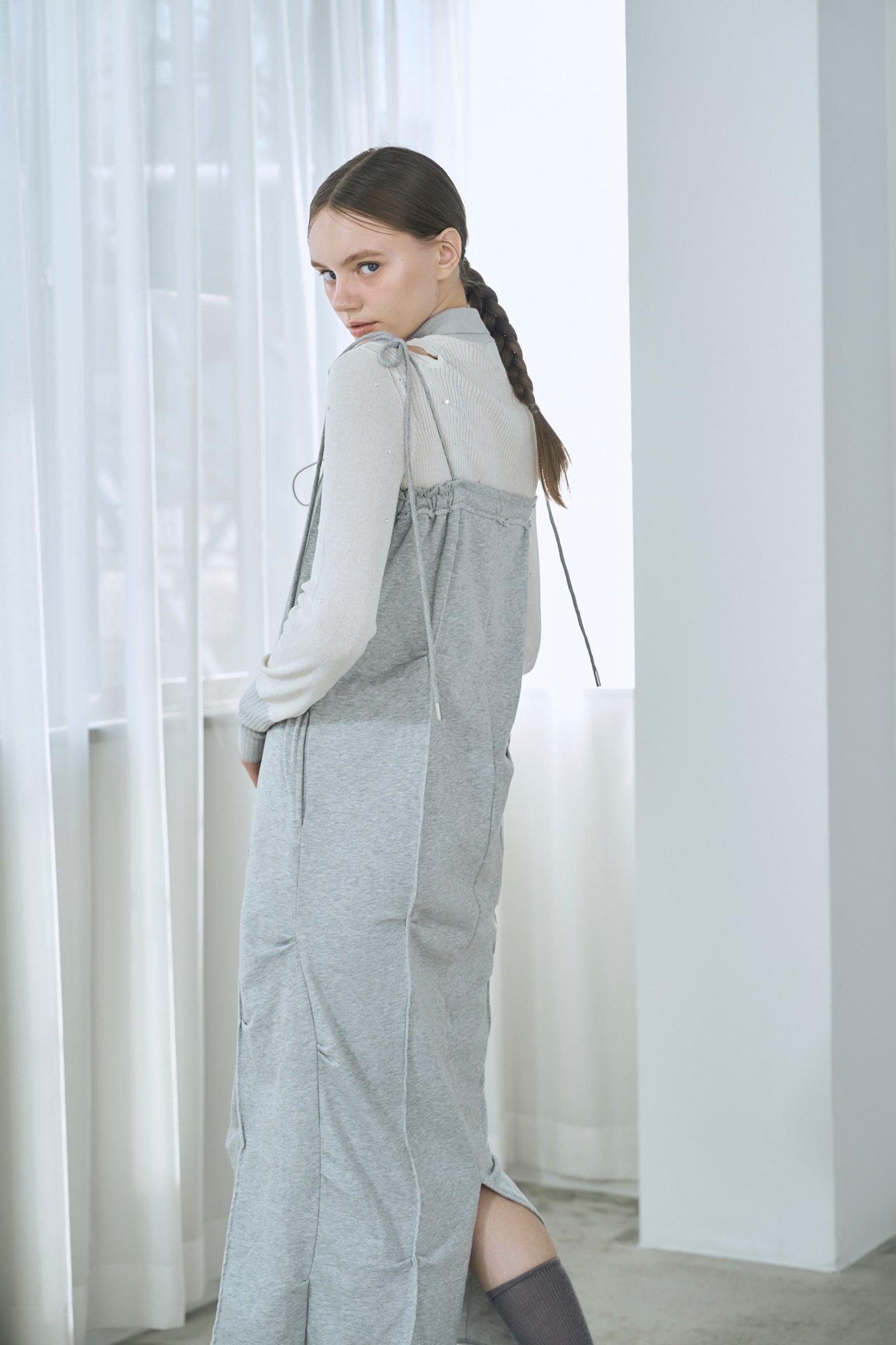 sweat ribbon jumper skirt