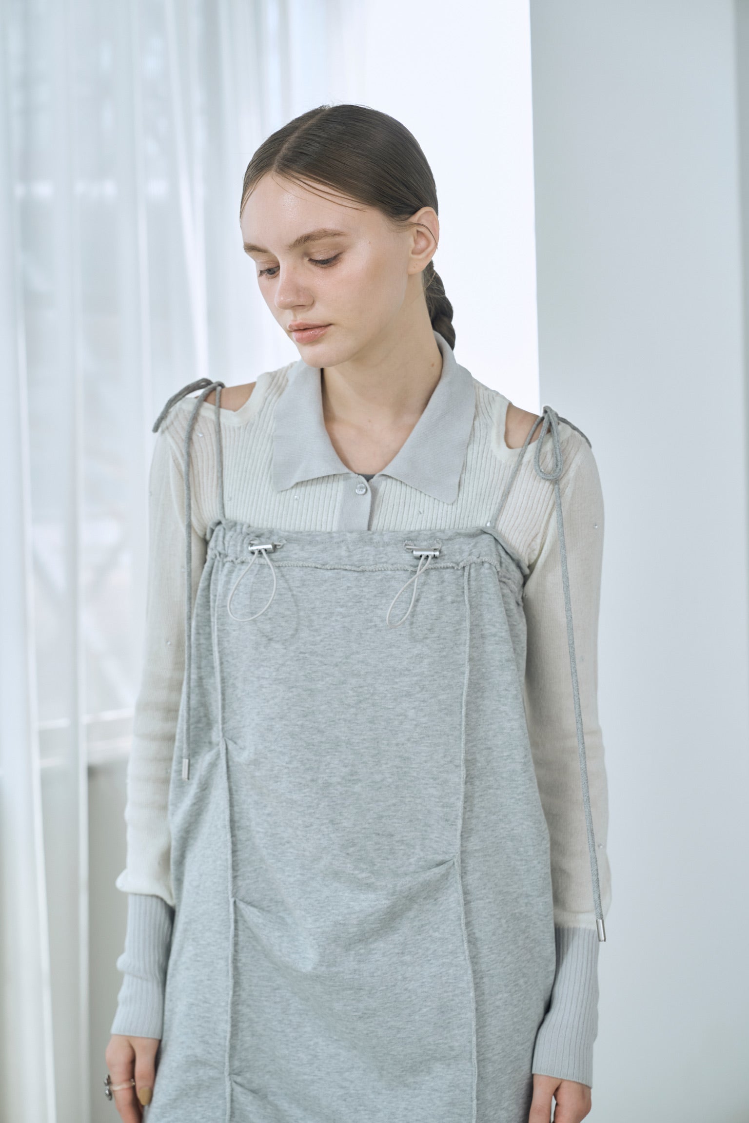 sweat ribbon jumper skirt