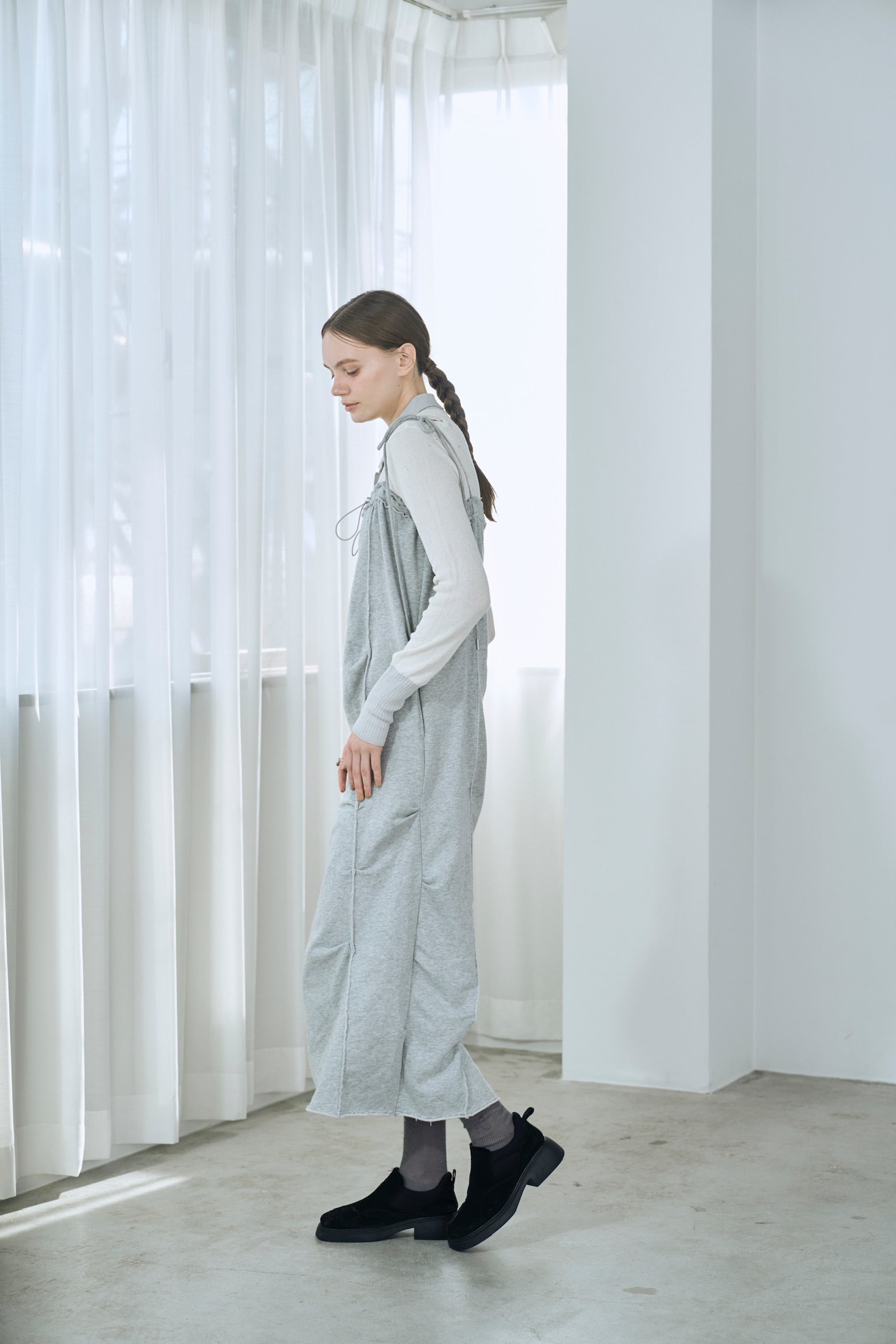 sweat ribbon jumper skirt