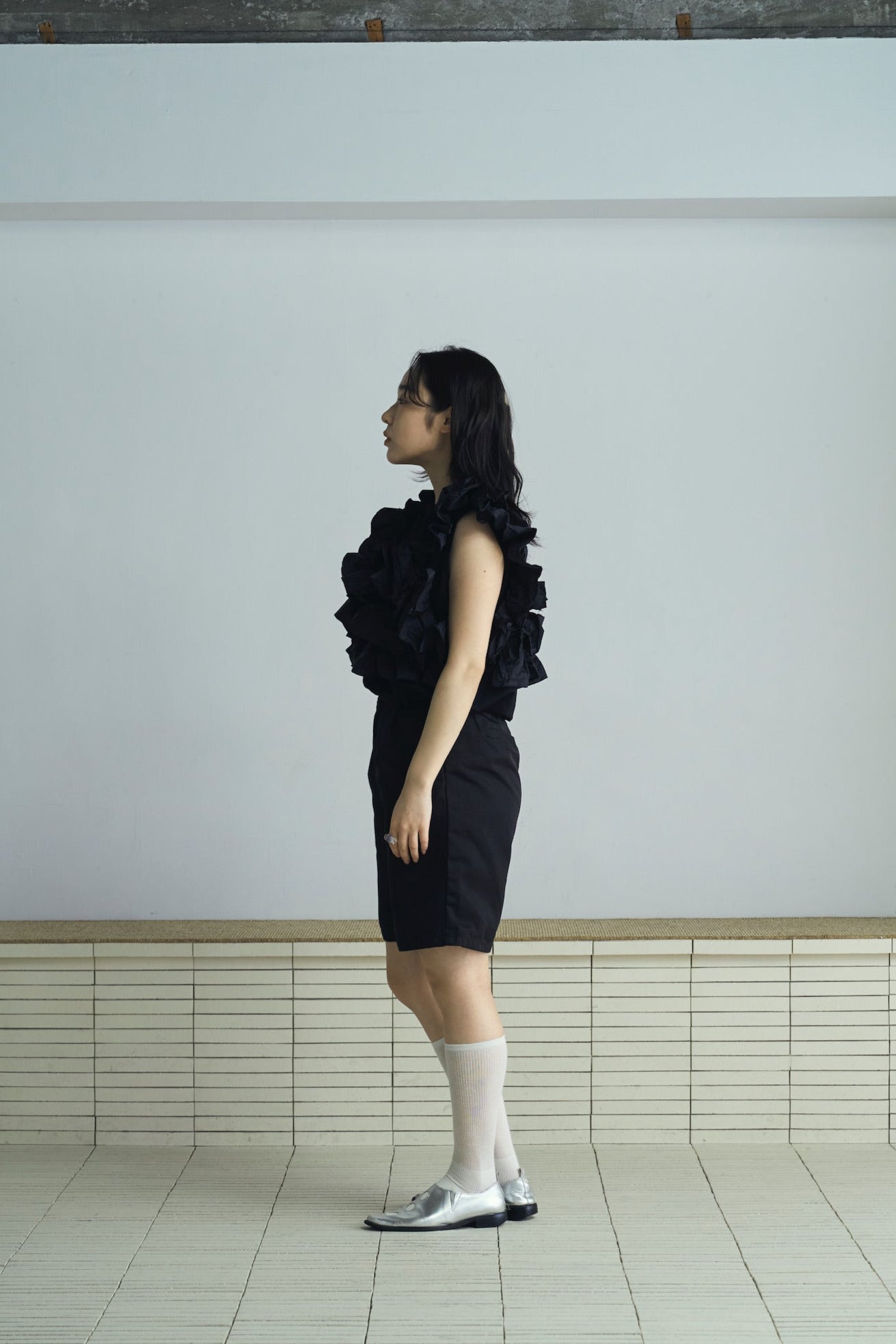 frill design 2way tops