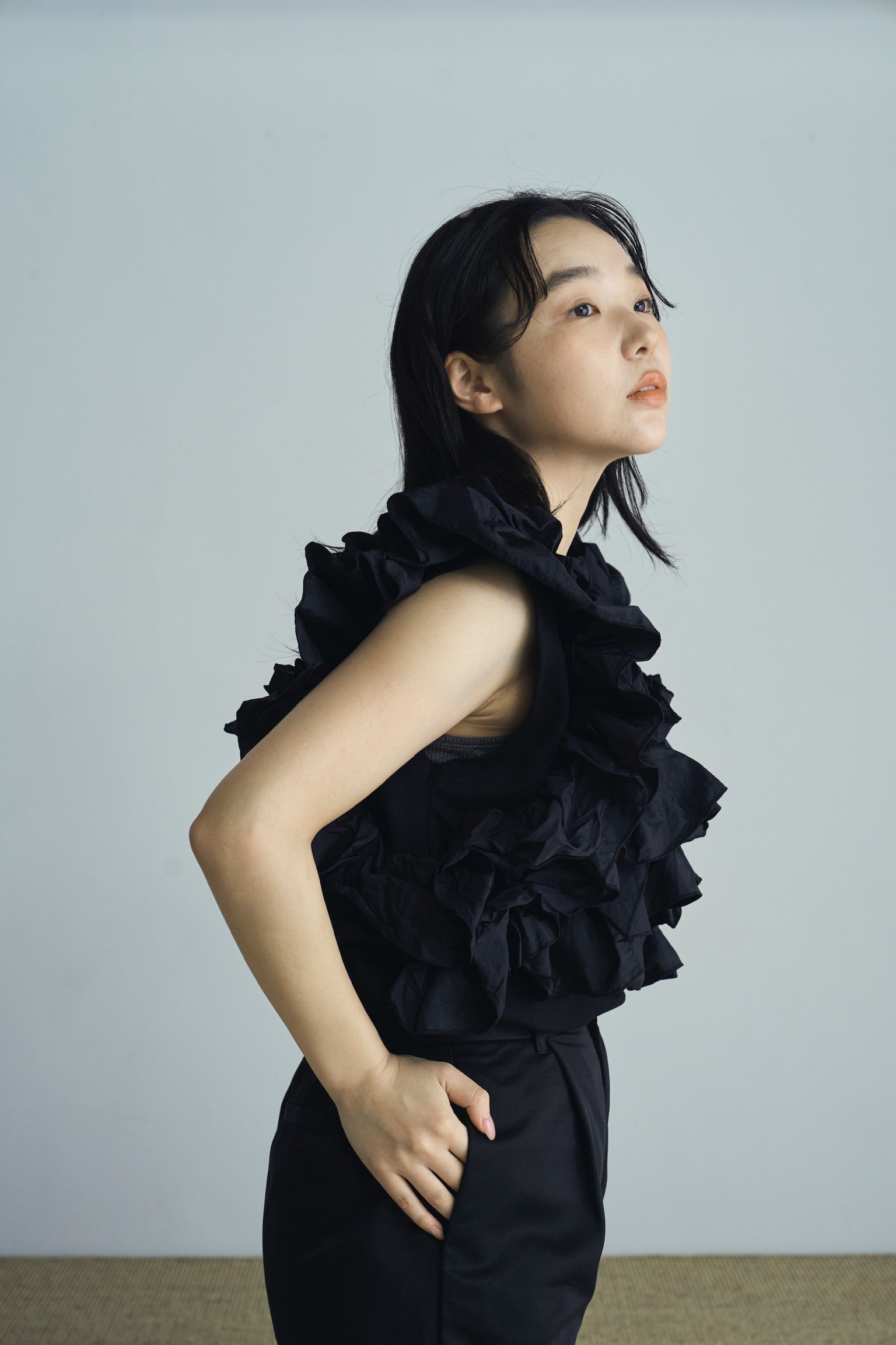 frill design 2way tops