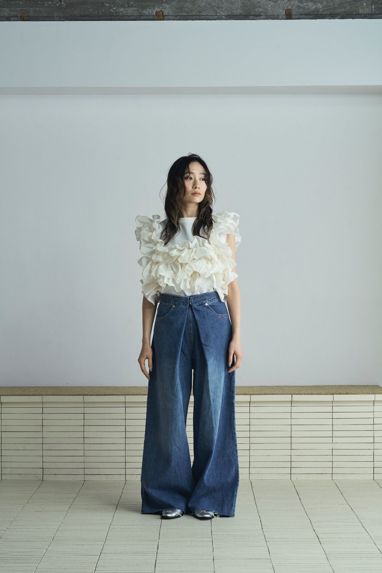 frill design 2way tops