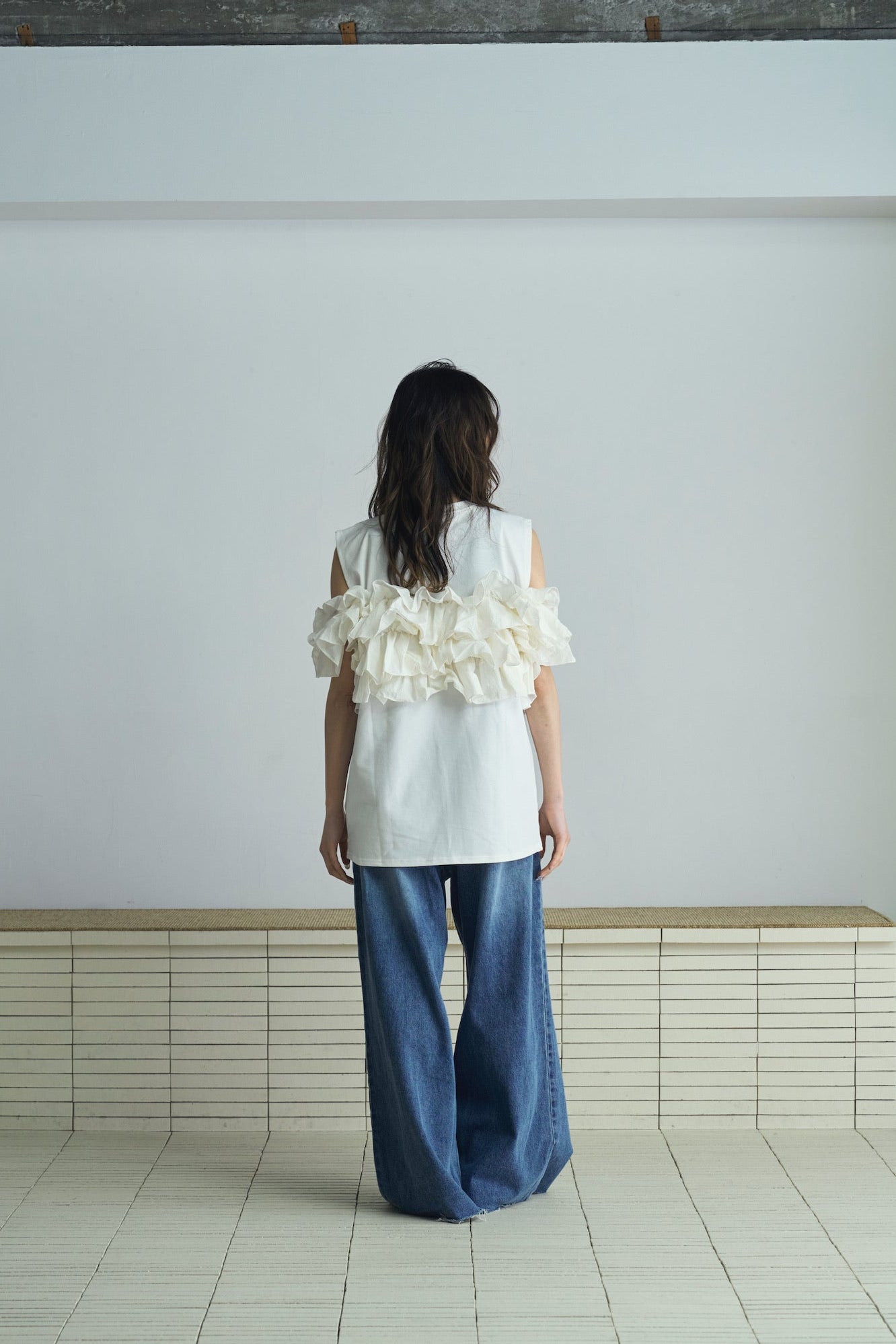 frill design 2way tops