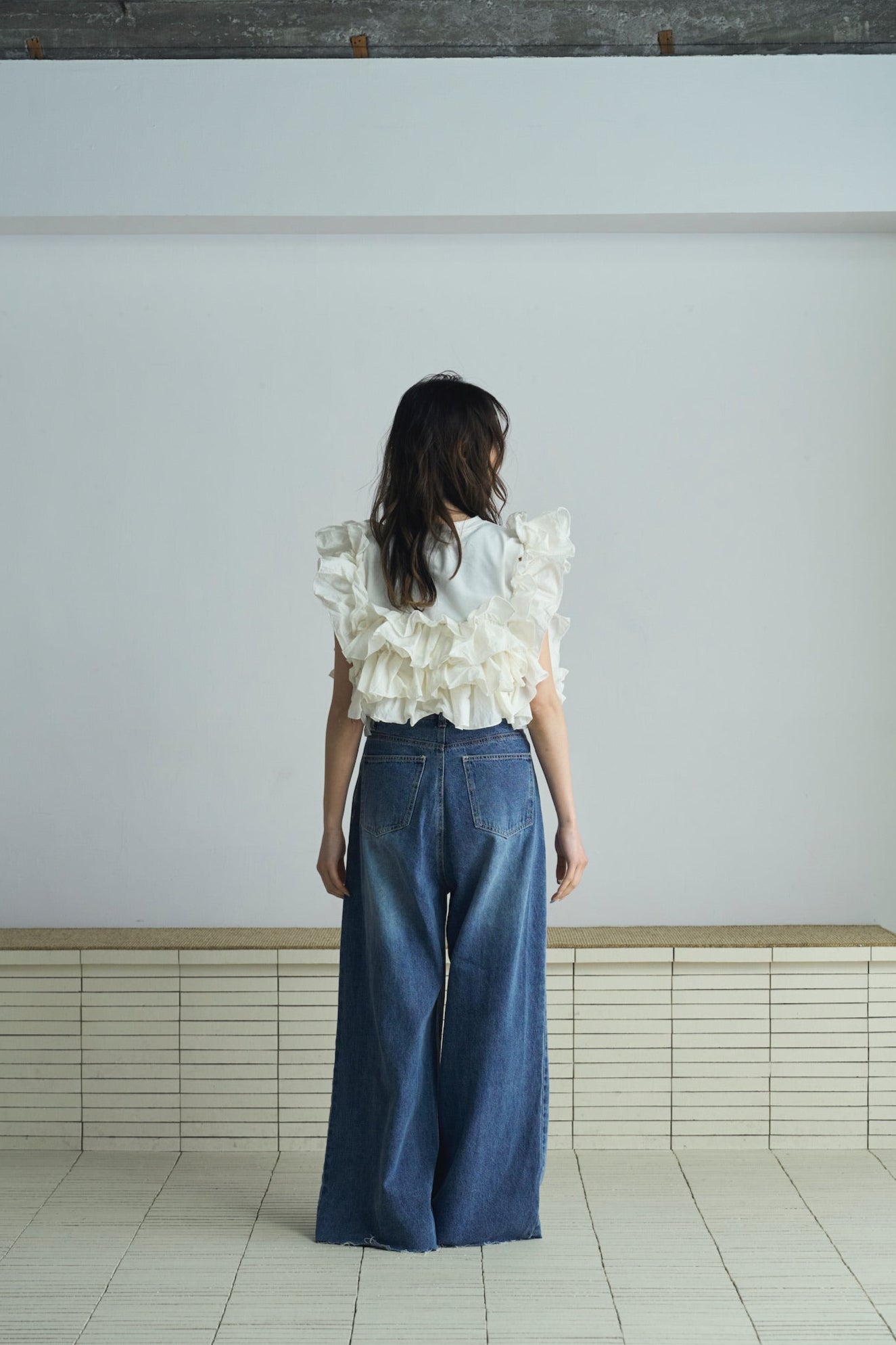 frill design 2way tops