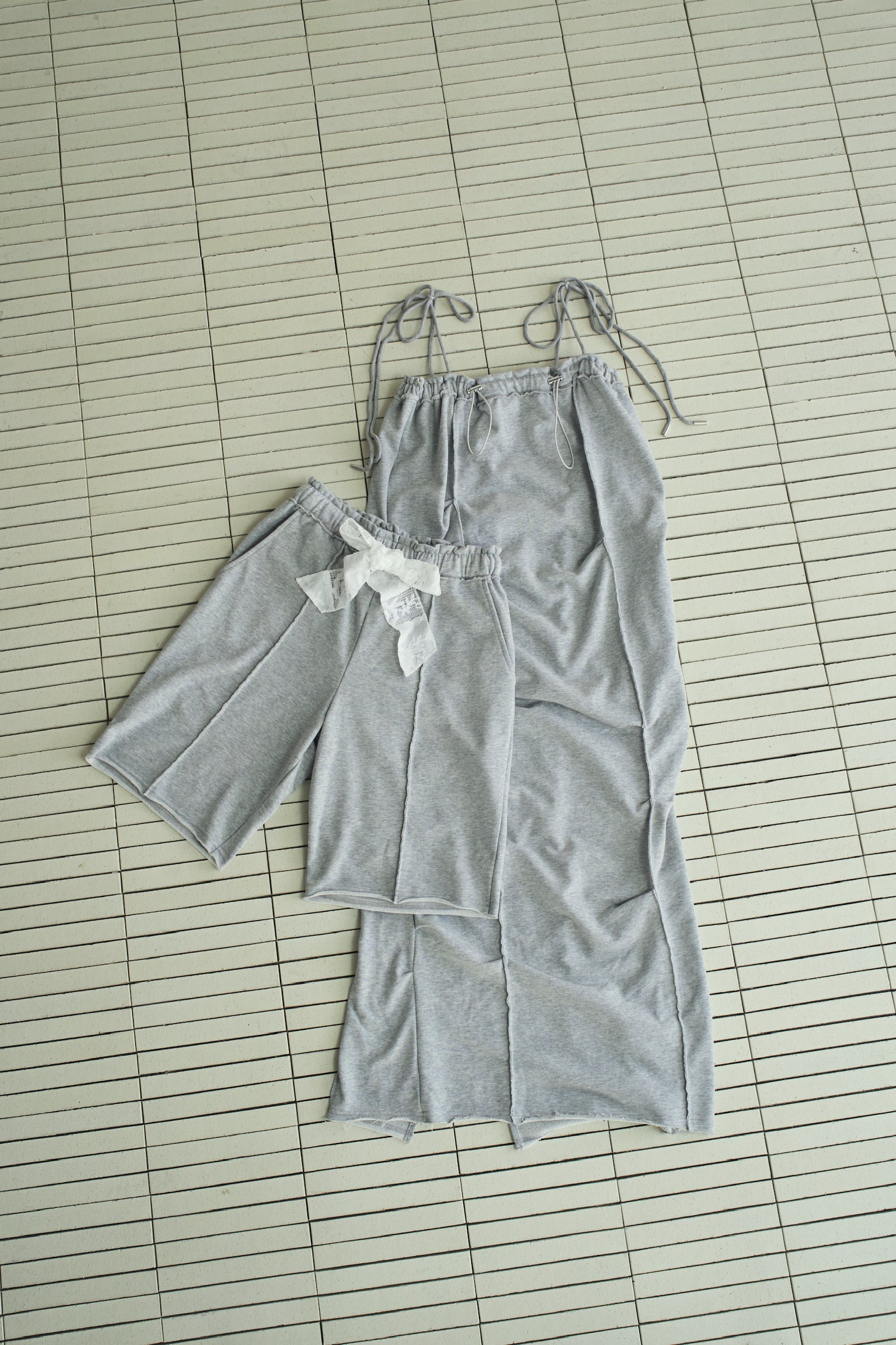 sweat lace half pants