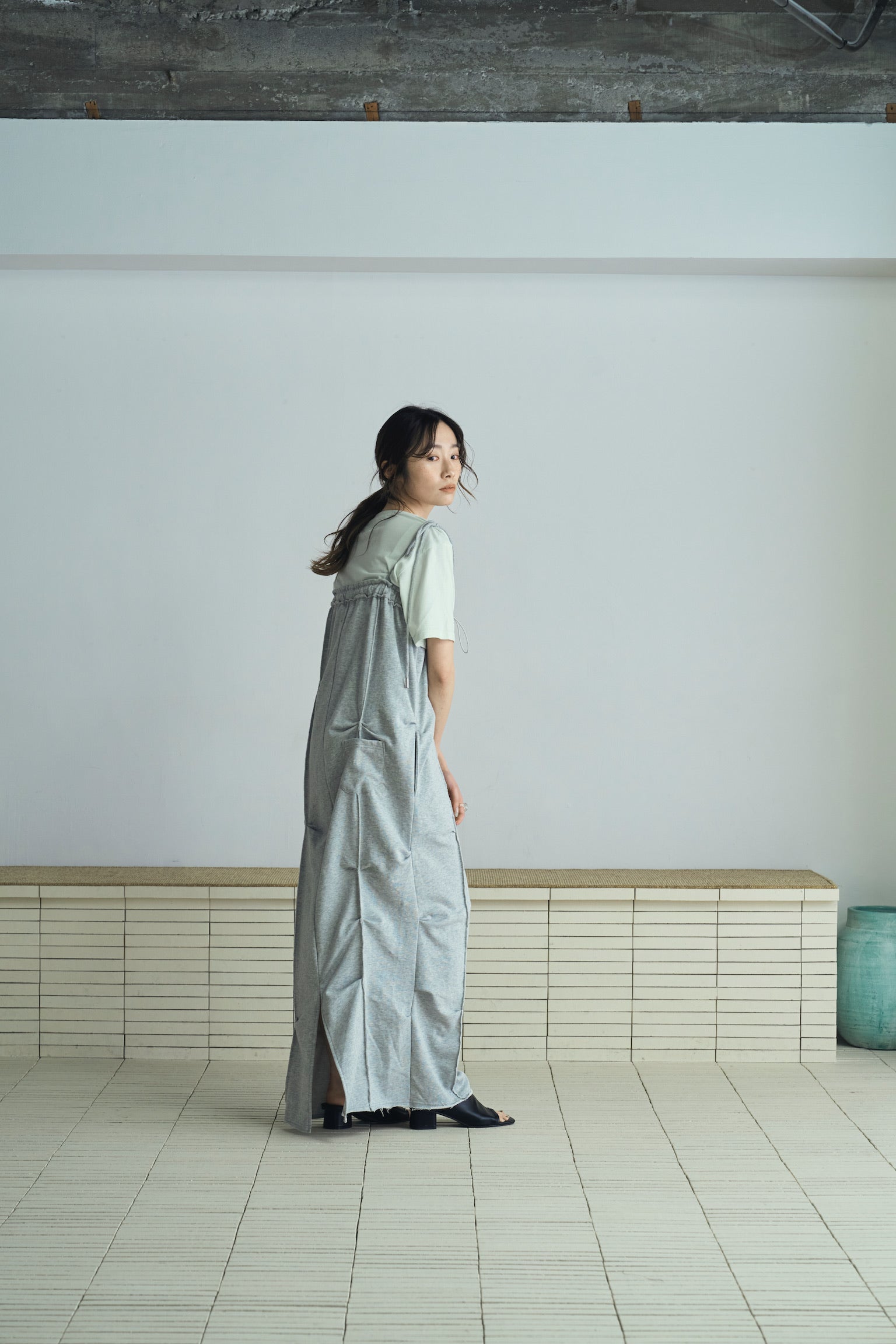 sweat ribbon jumper skirt