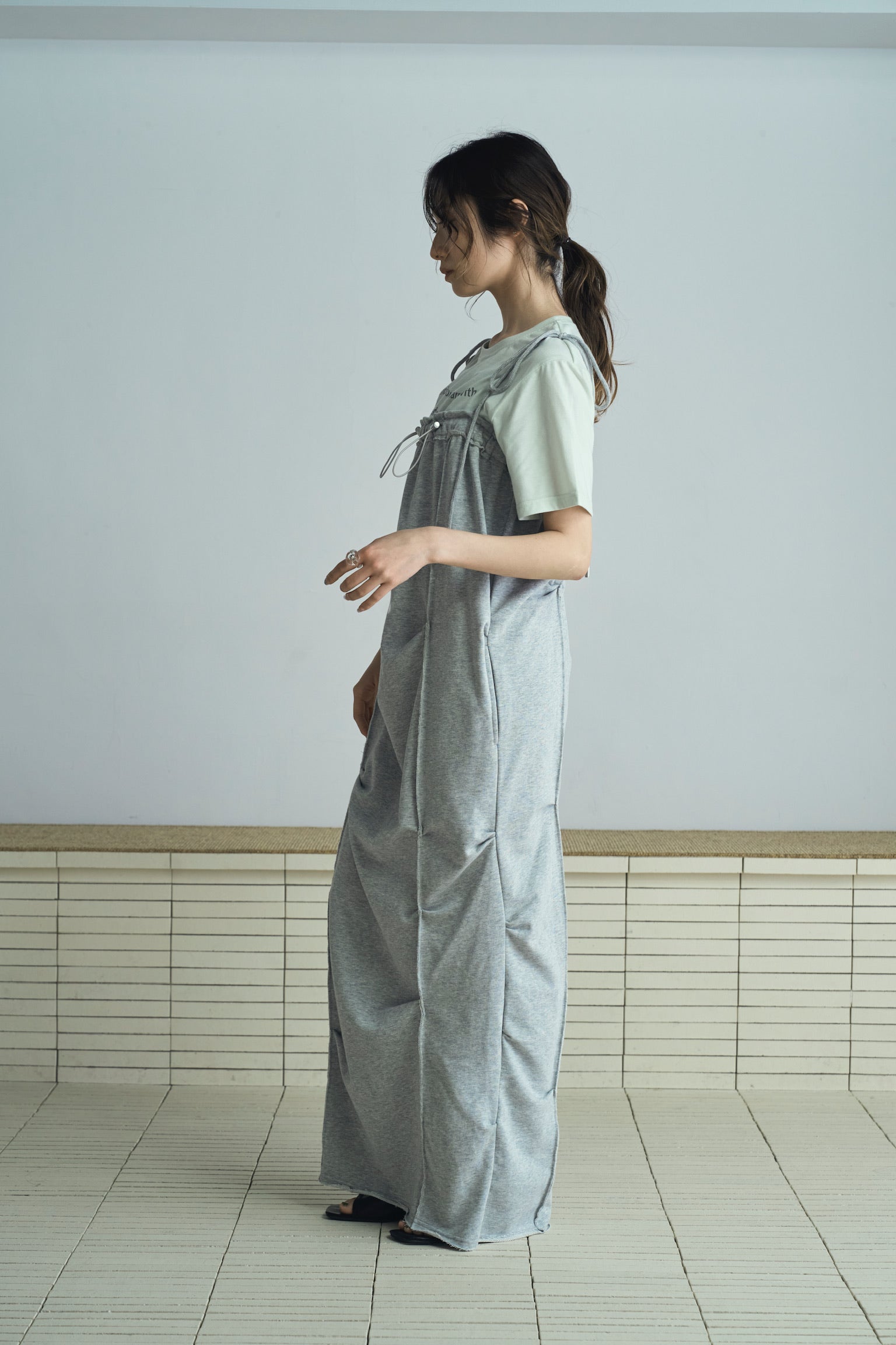 sweat ribbon jumper skirt