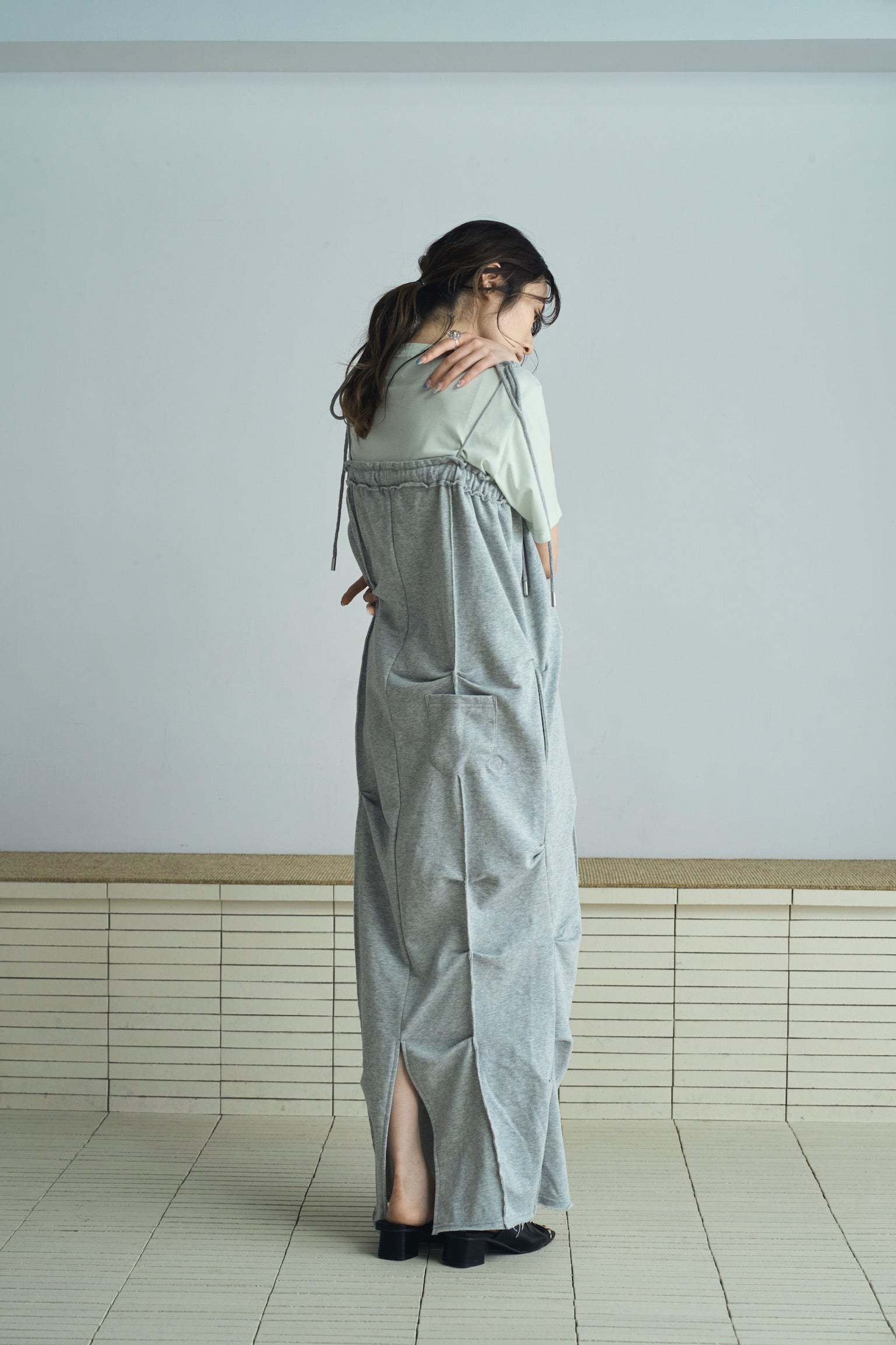 sweat ribbon jumper skirt