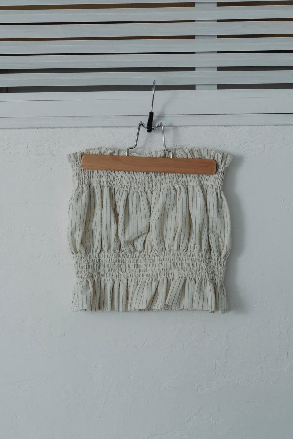 stripe gather bustier