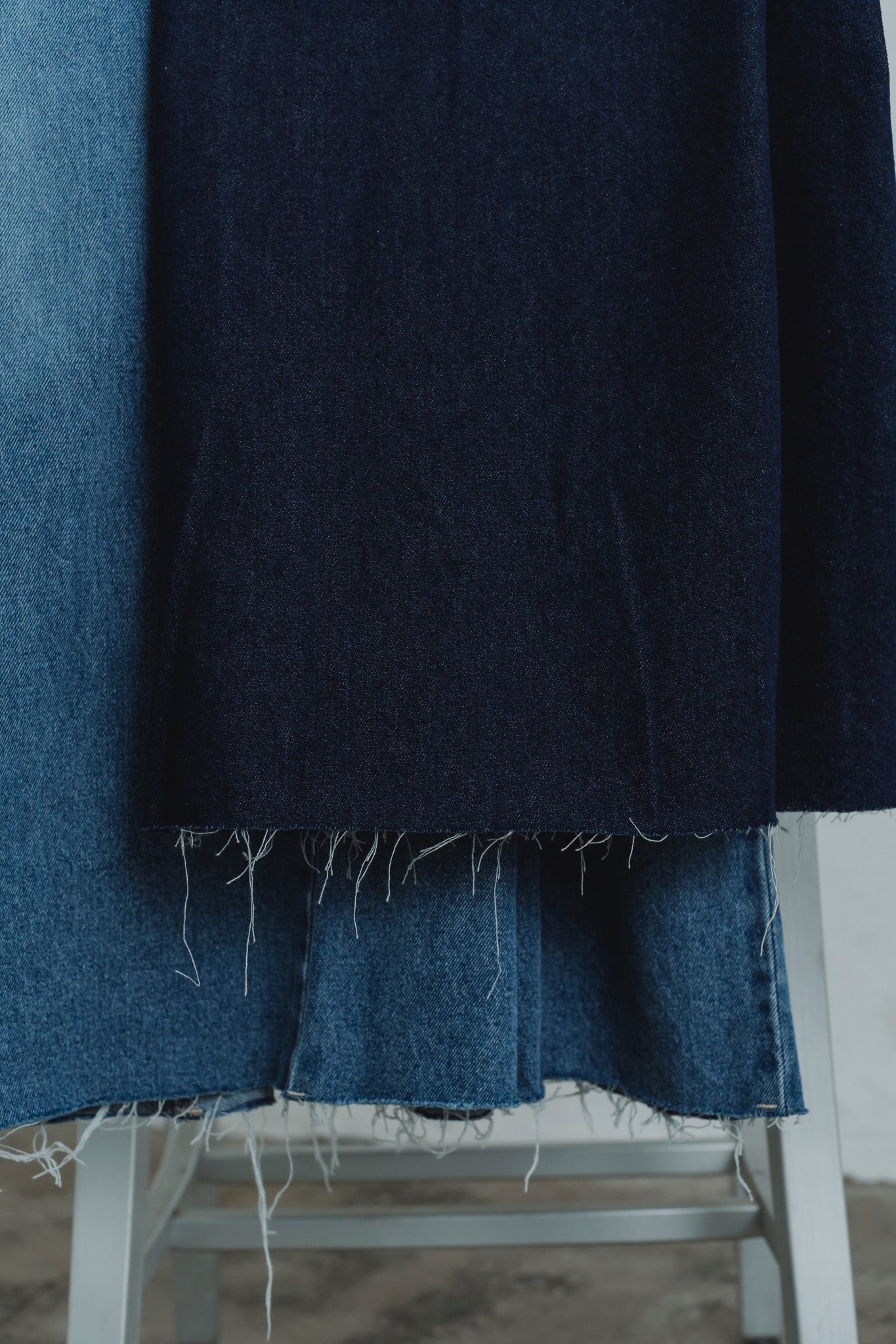front hook wide denim pants