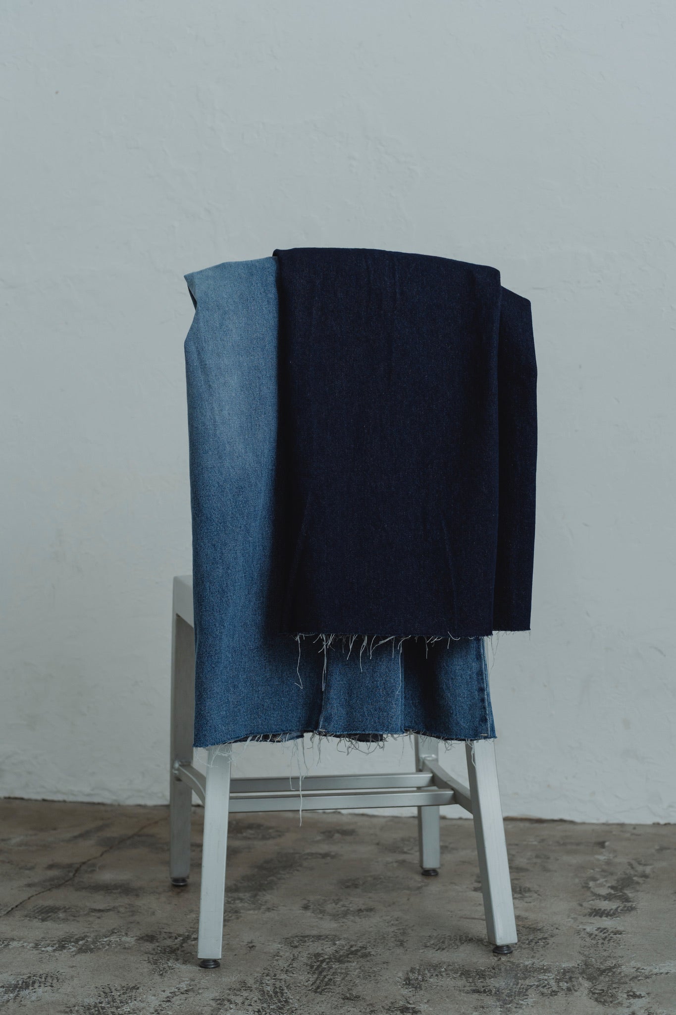 front hook wide denim pants