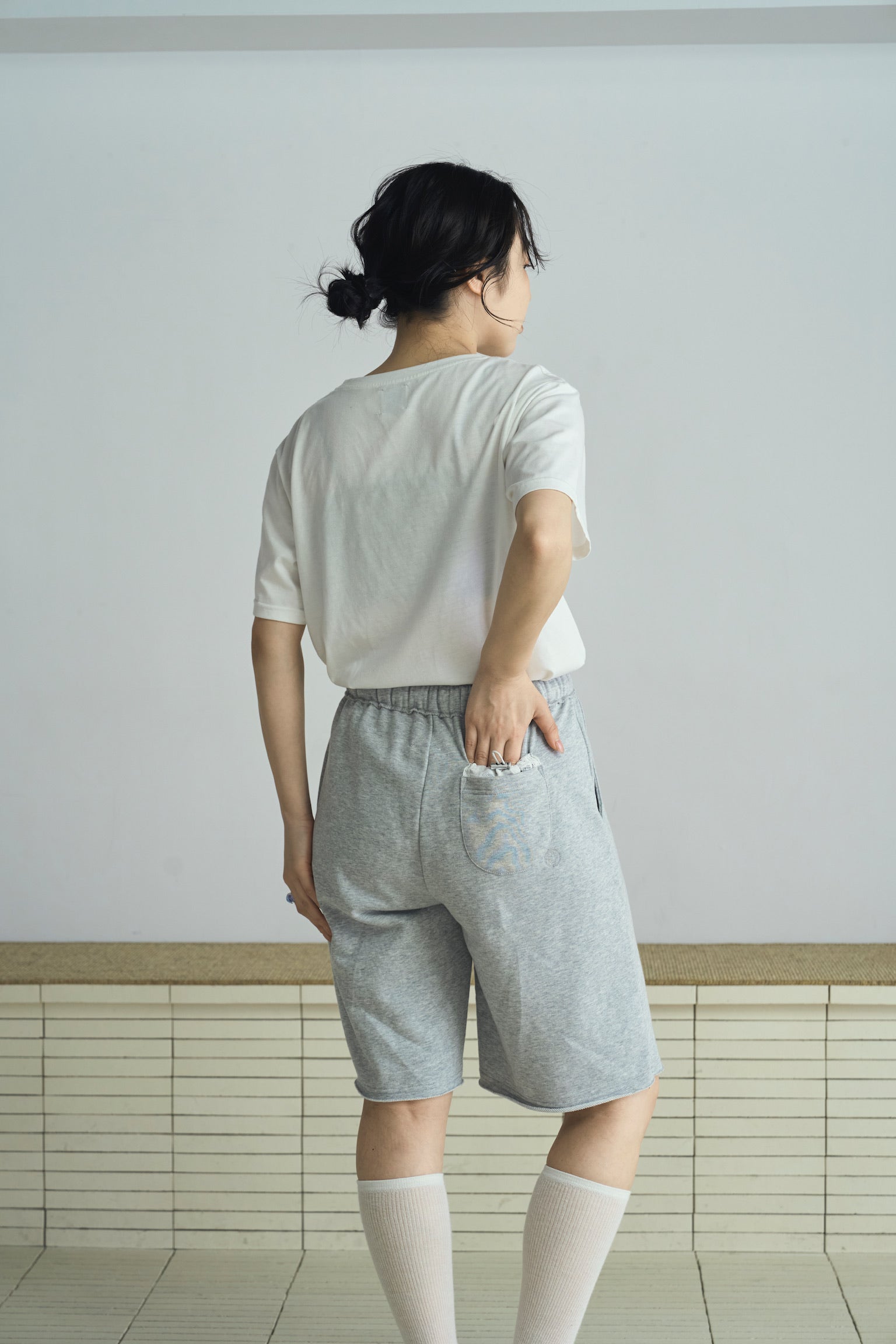 sweat lace half pants