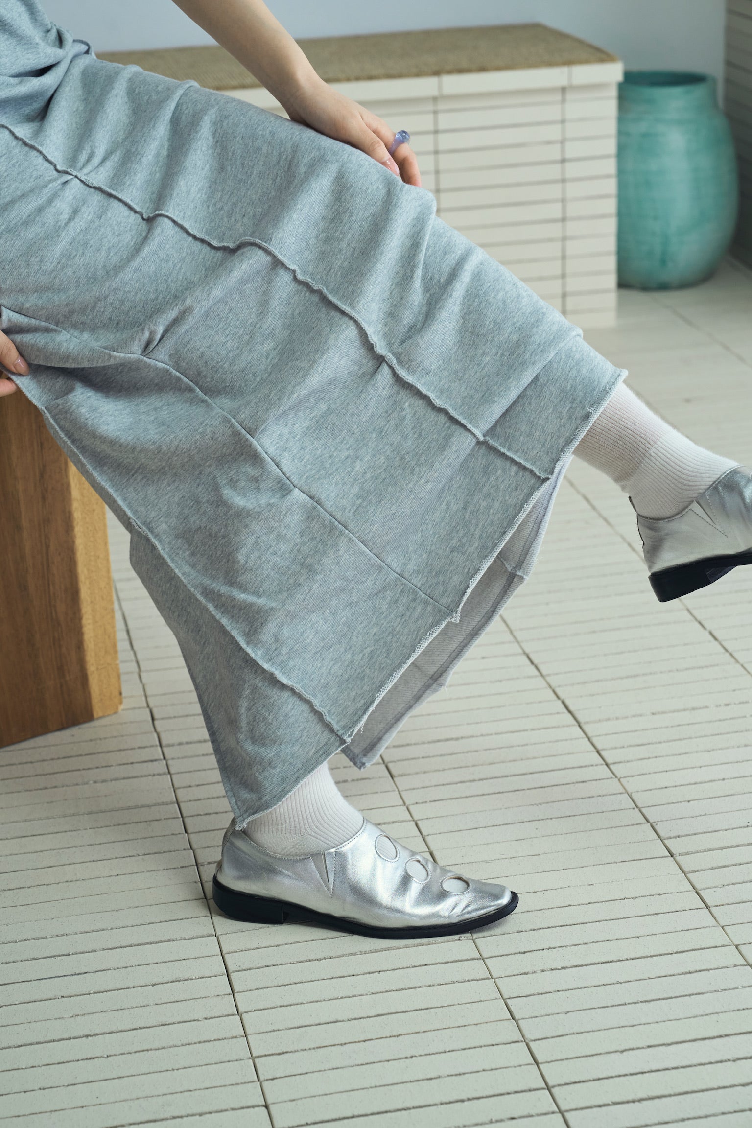 sweat ribbon jumper skirt