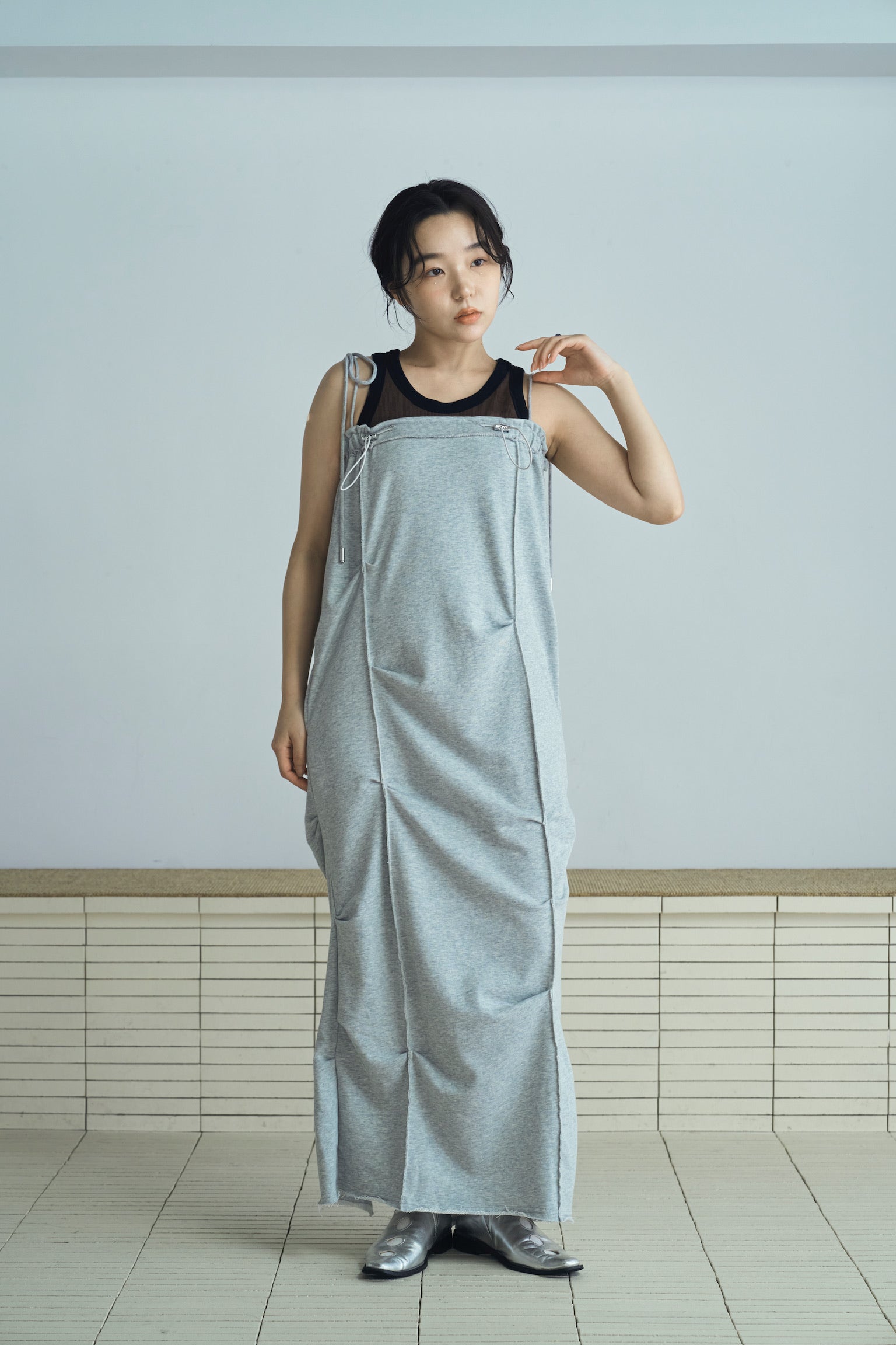 sweat ribbon jumper skirt