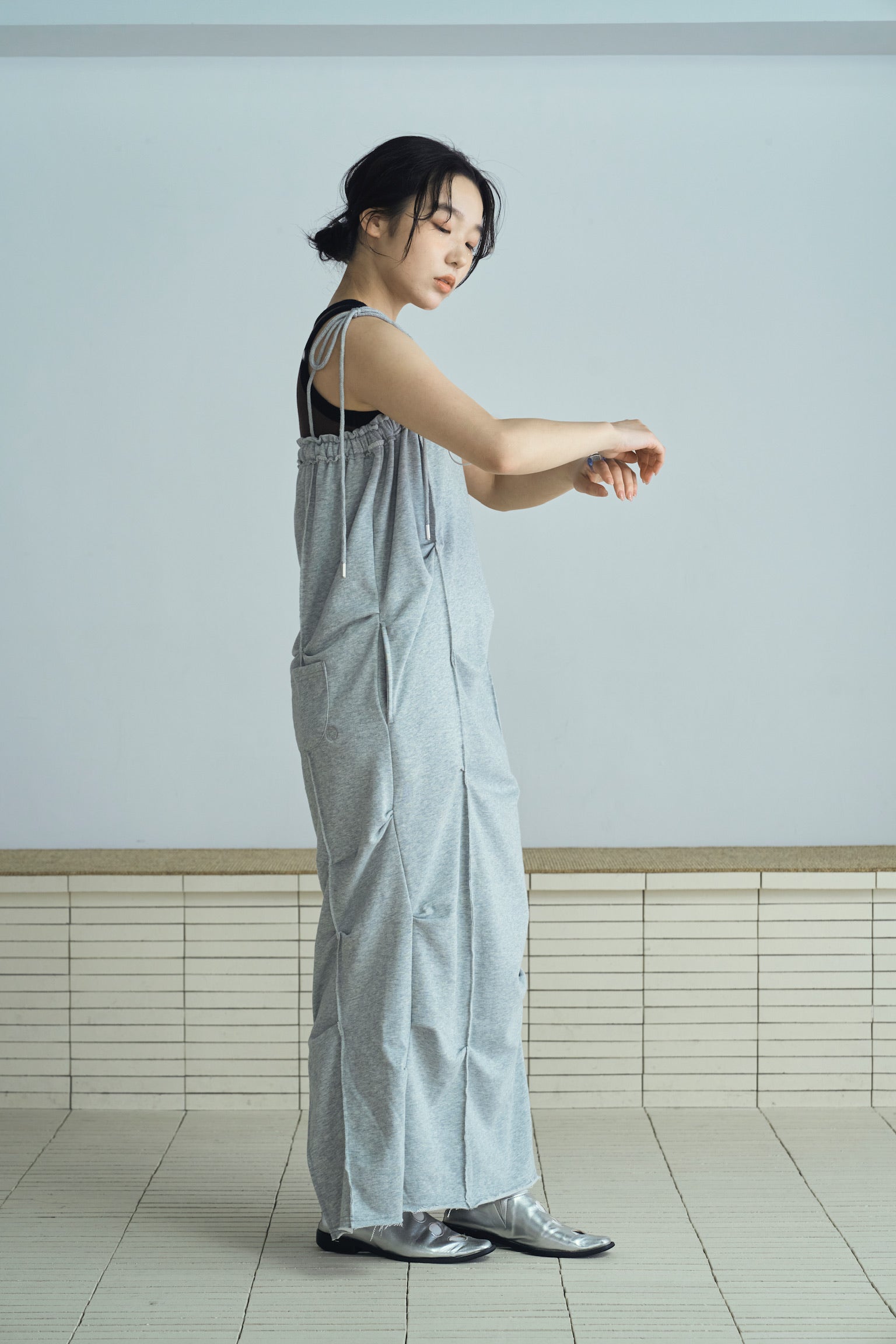 sweat ribbon jumper skirt