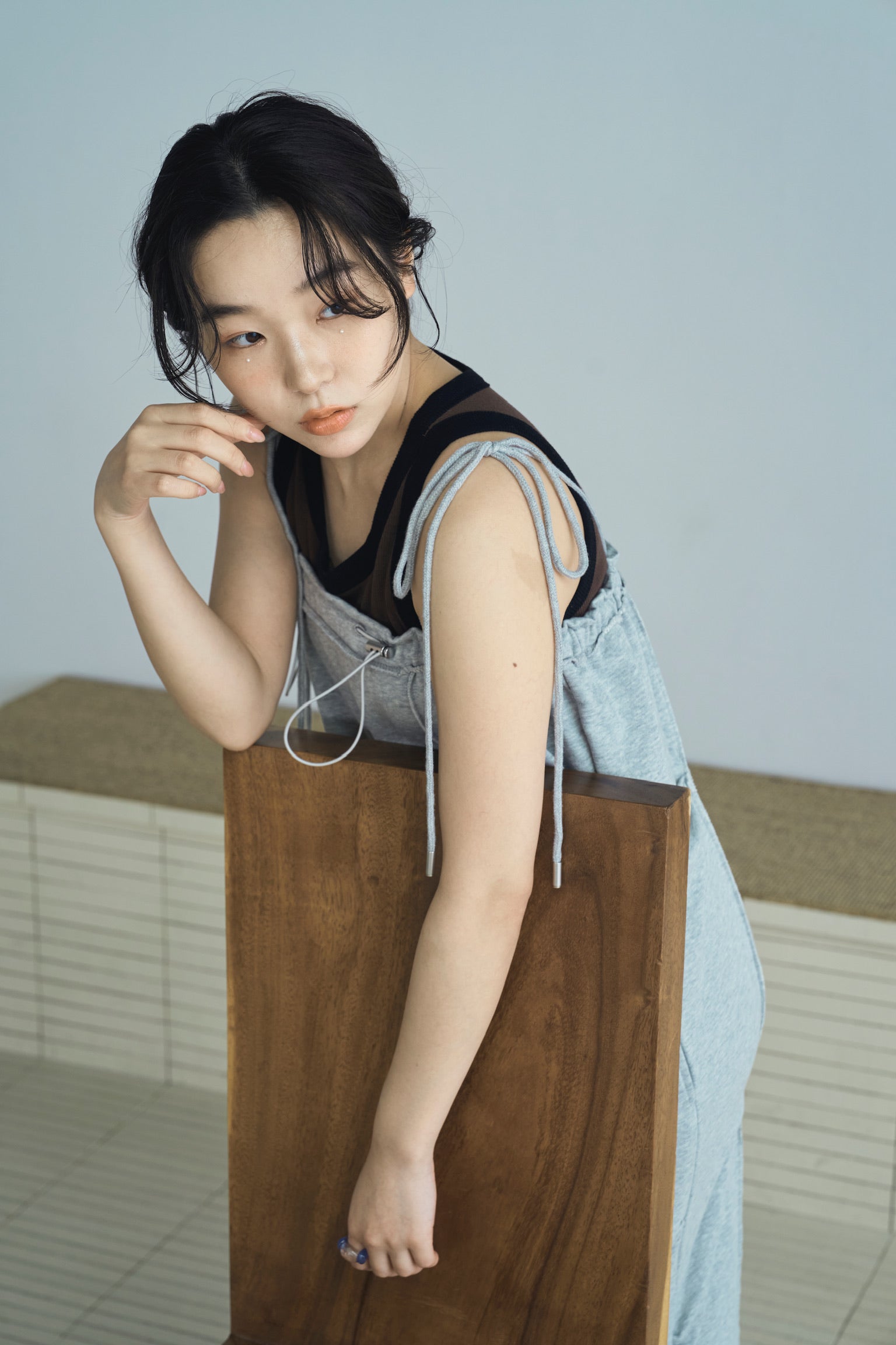 sweat ribbon jumper skirt