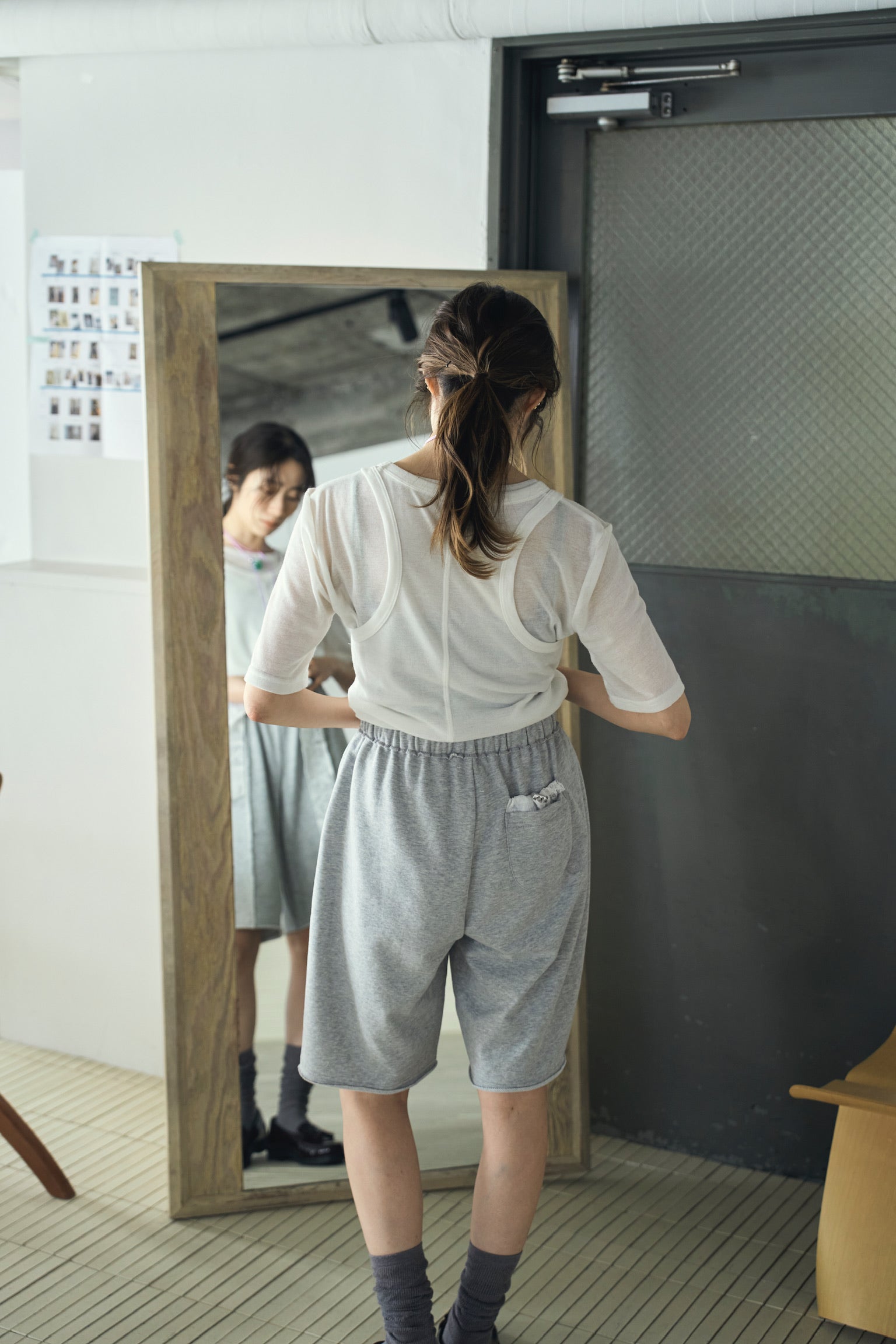 sweat lace half pants
