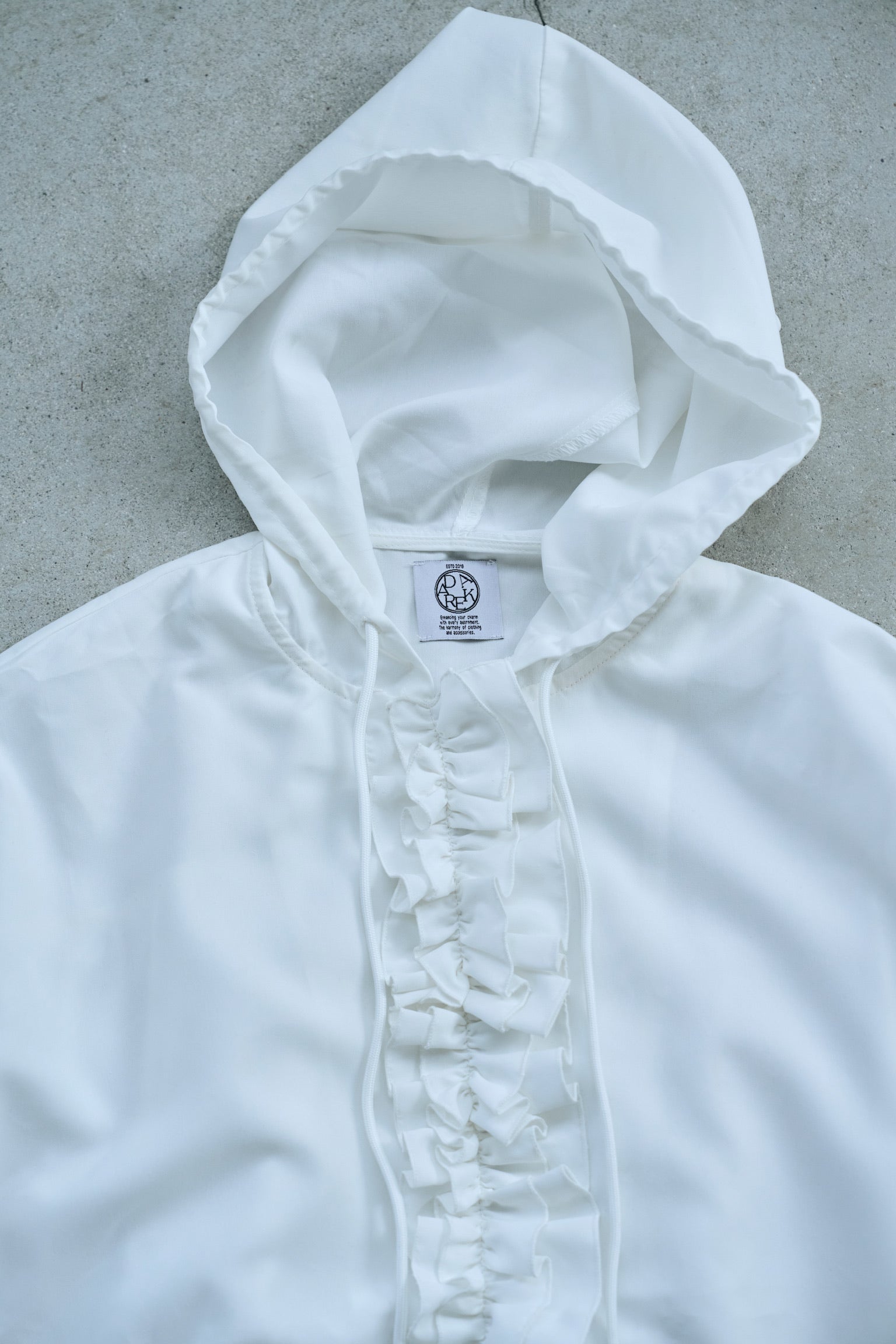 drawstring frill hoodie