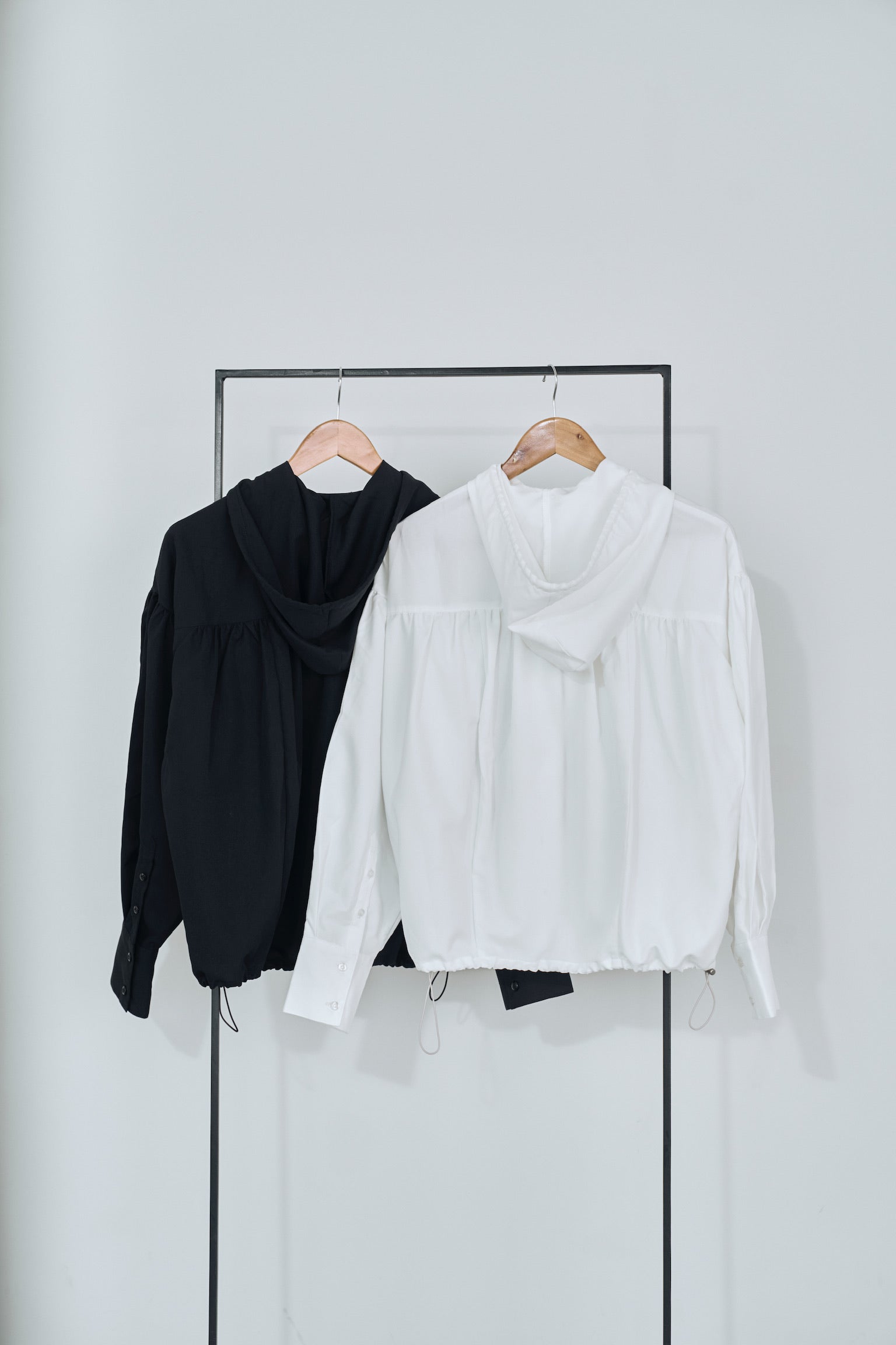 drawstring frill hoodie