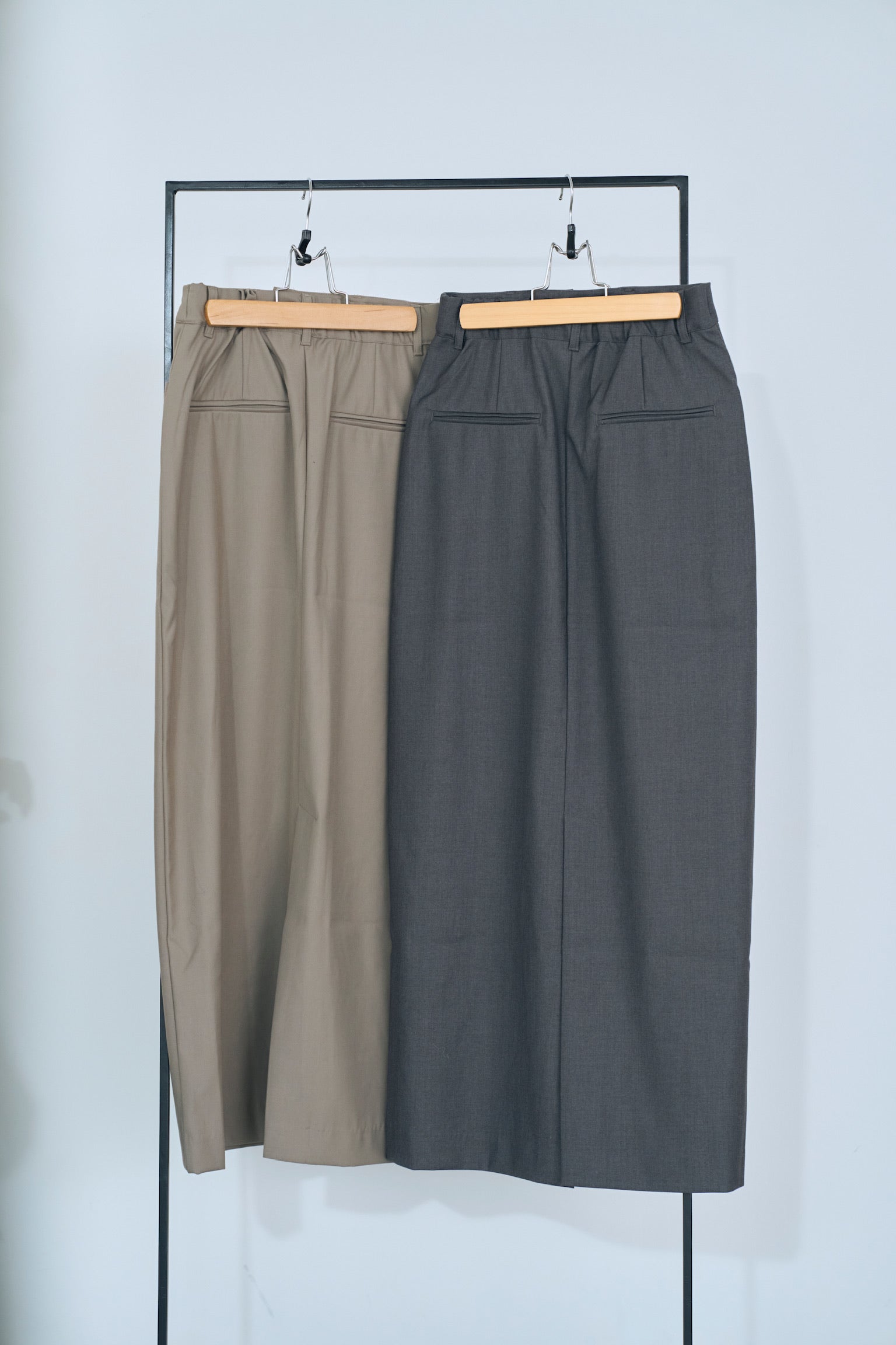 twill narrow long skirt