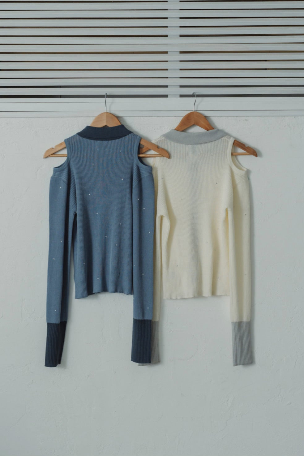 stone sheer polo knit