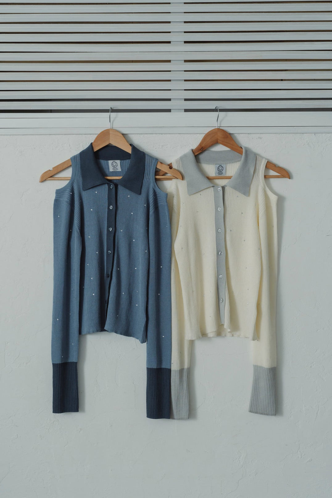 stone sheer polo knit