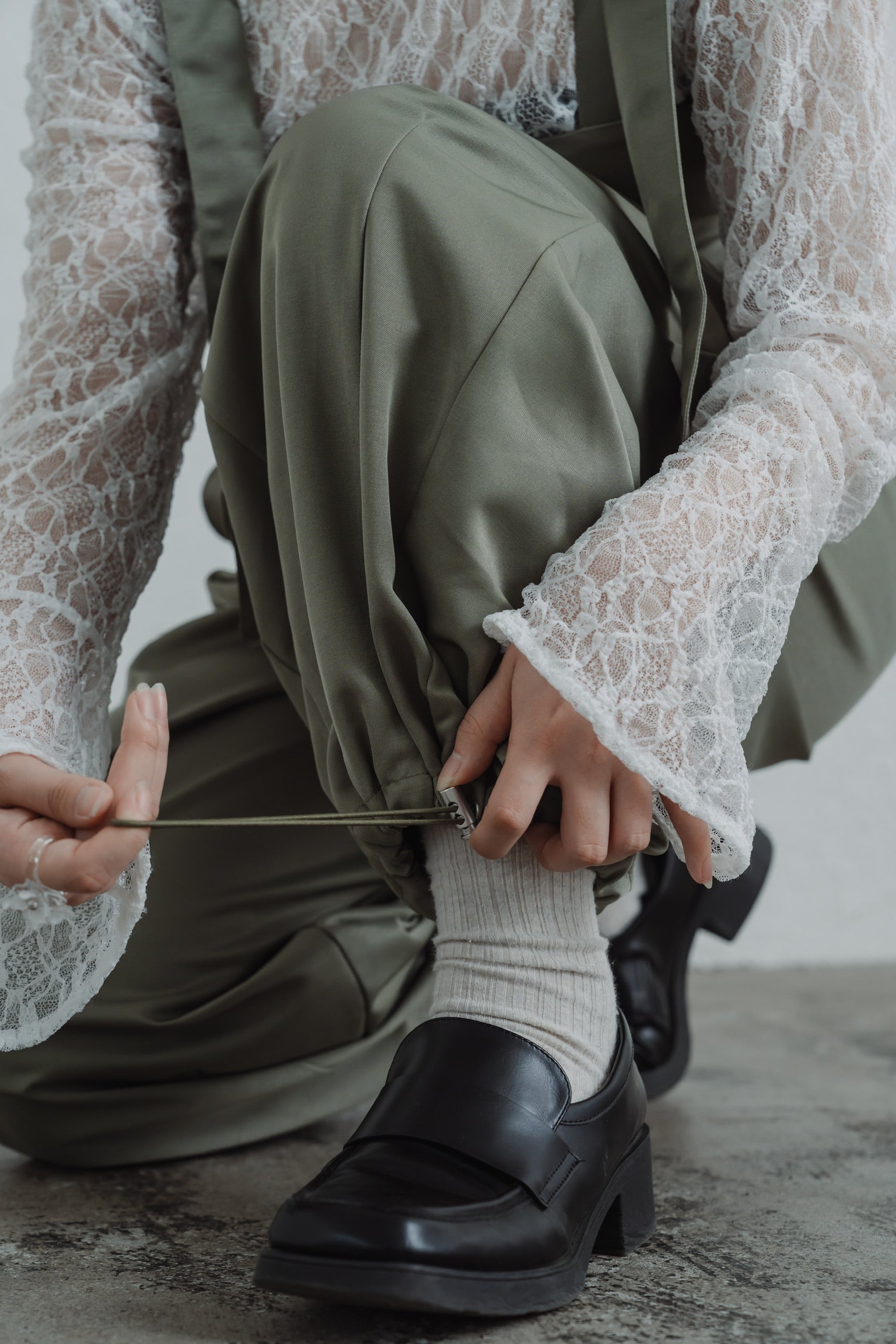 twill parachute overalls