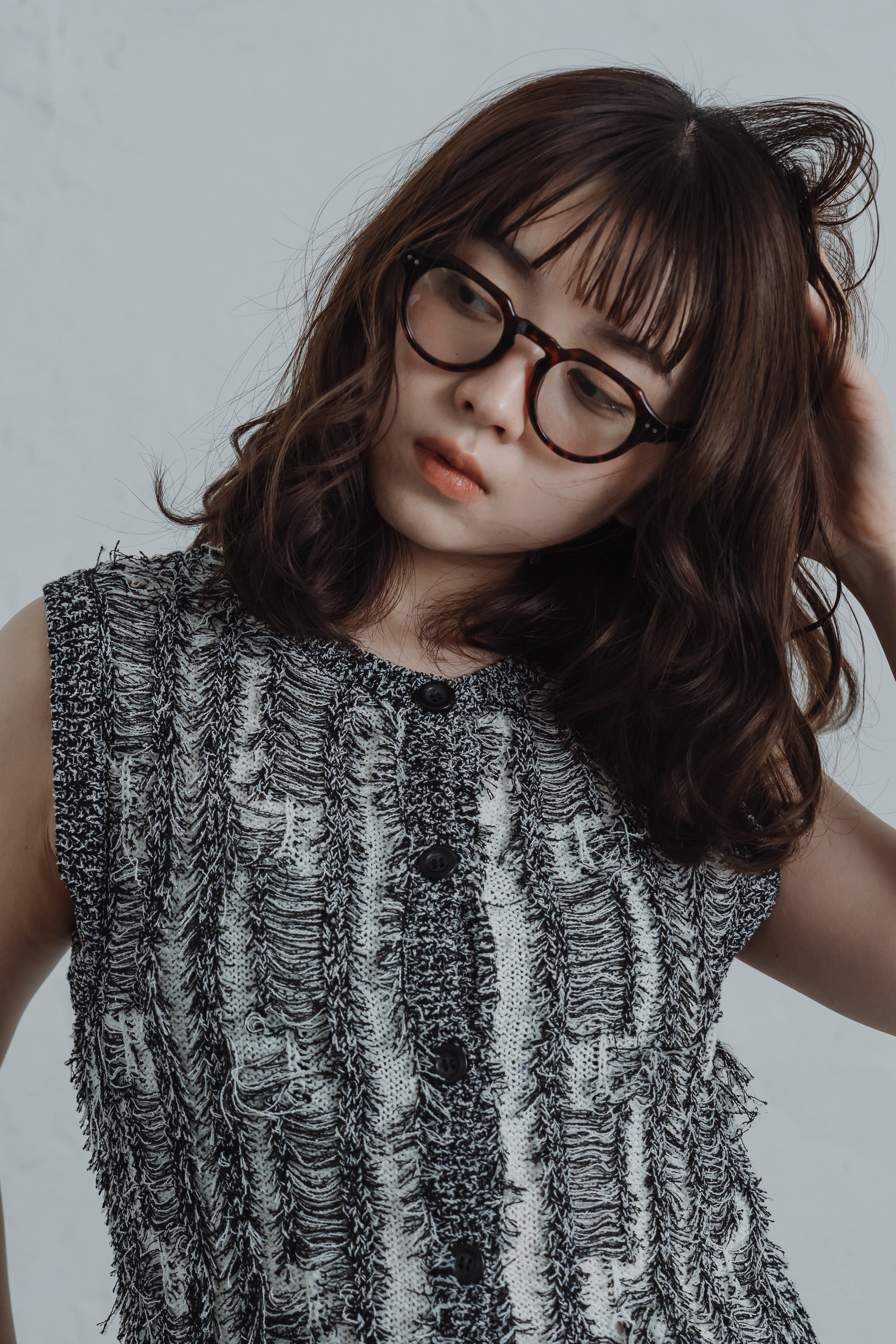 fringe knit vest