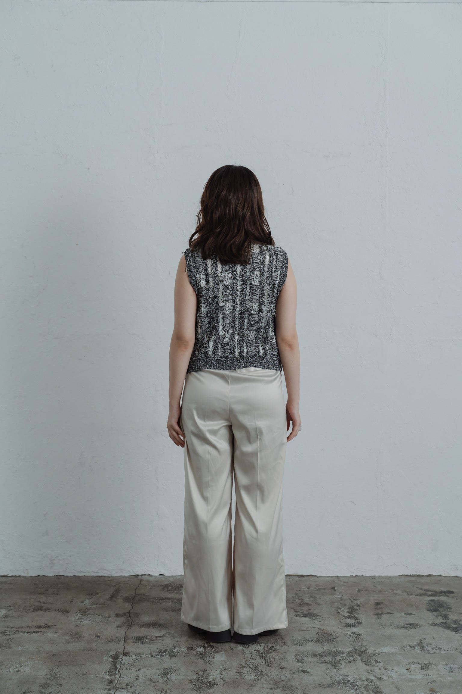fringe knit vest