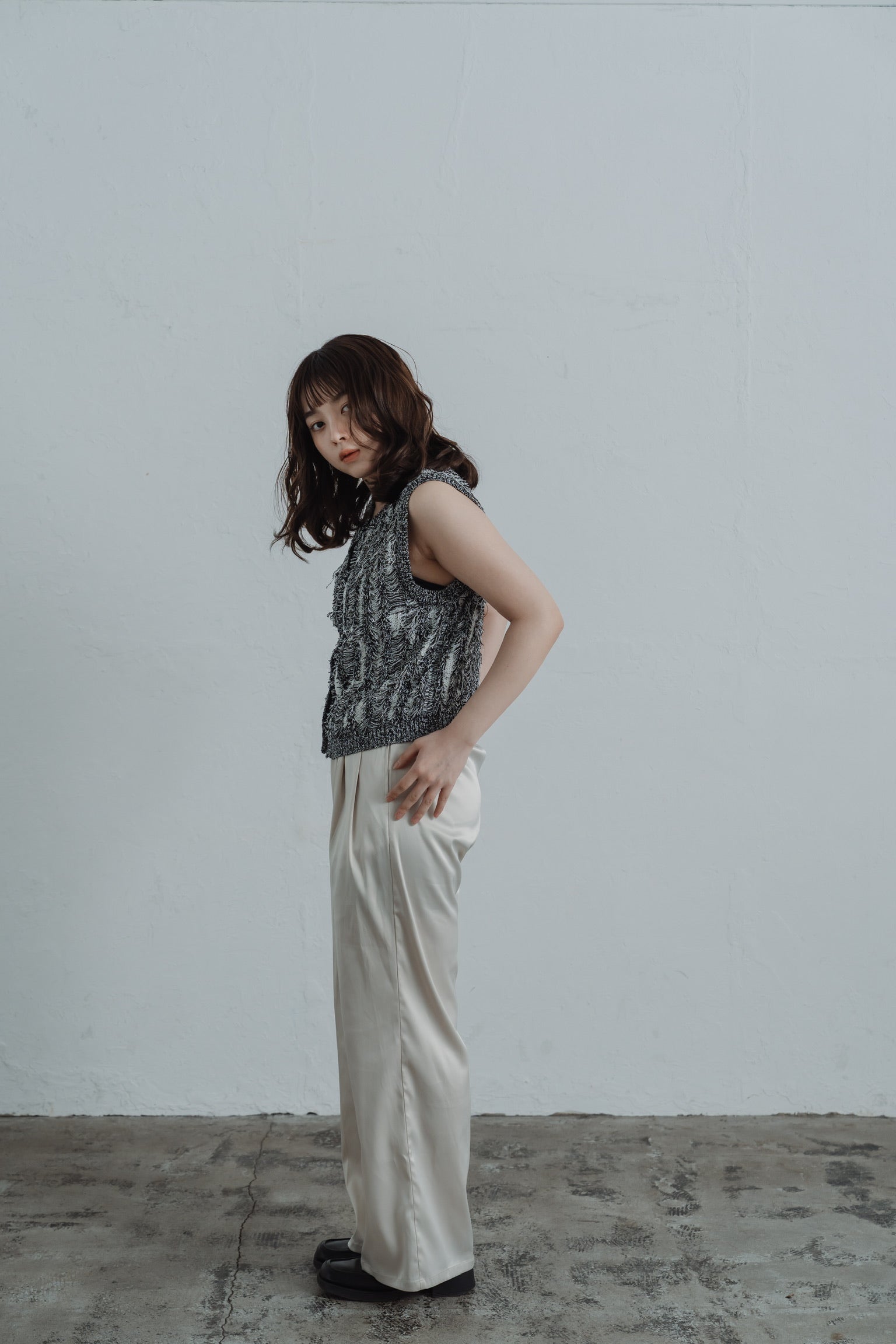 fringe knit vest