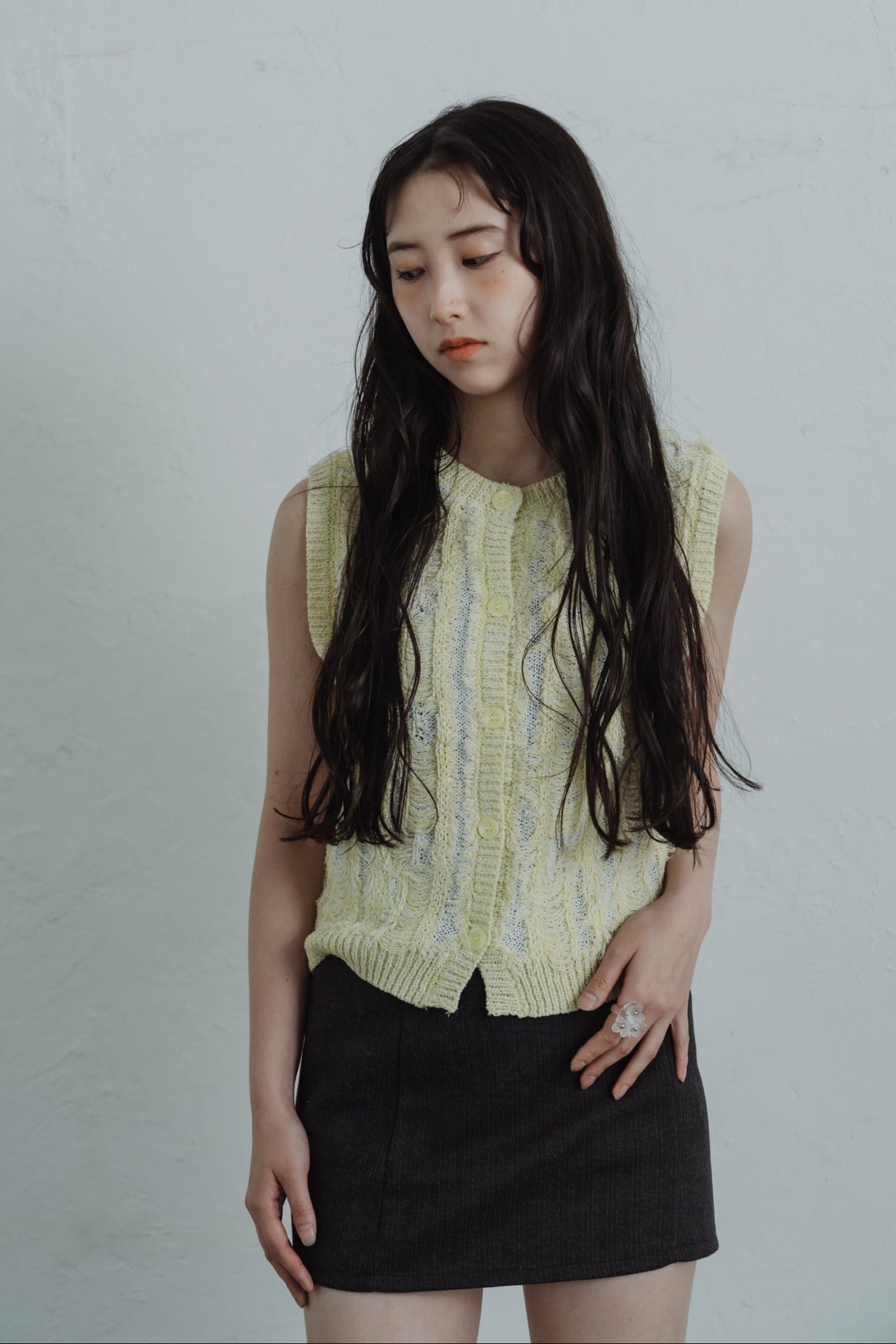fringe knit vest