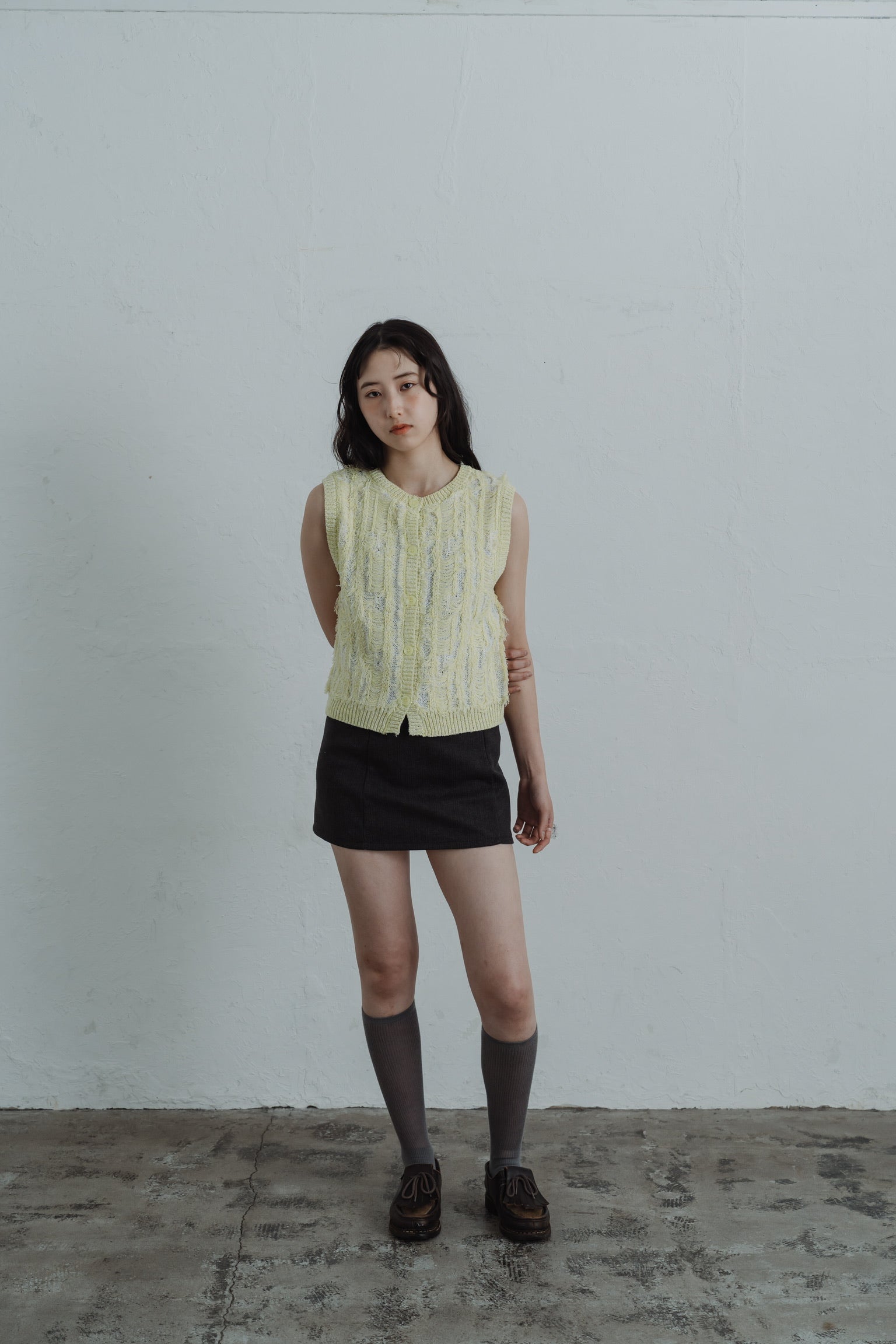 fringe knit vest